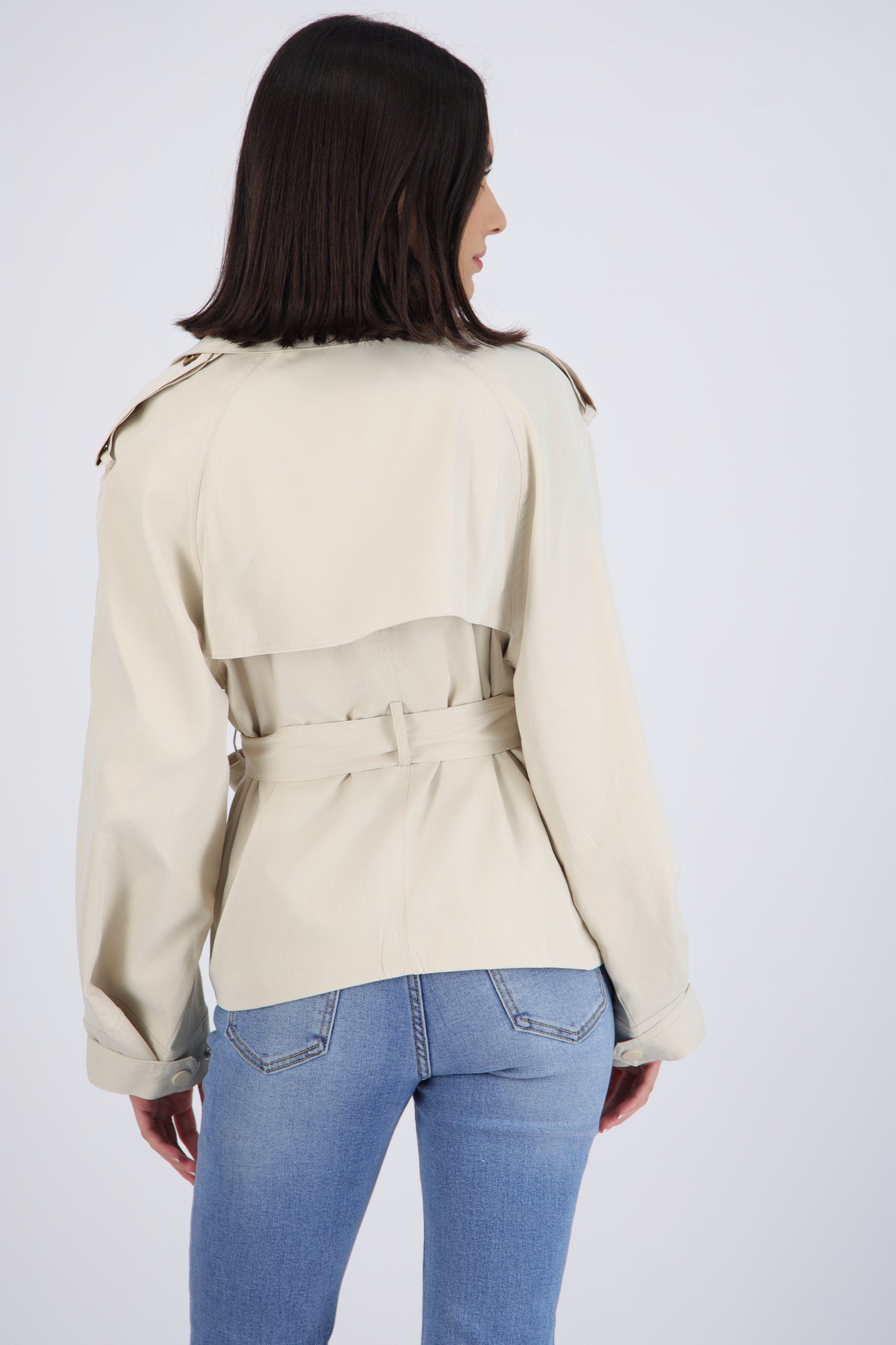 Gabardina de amarre
