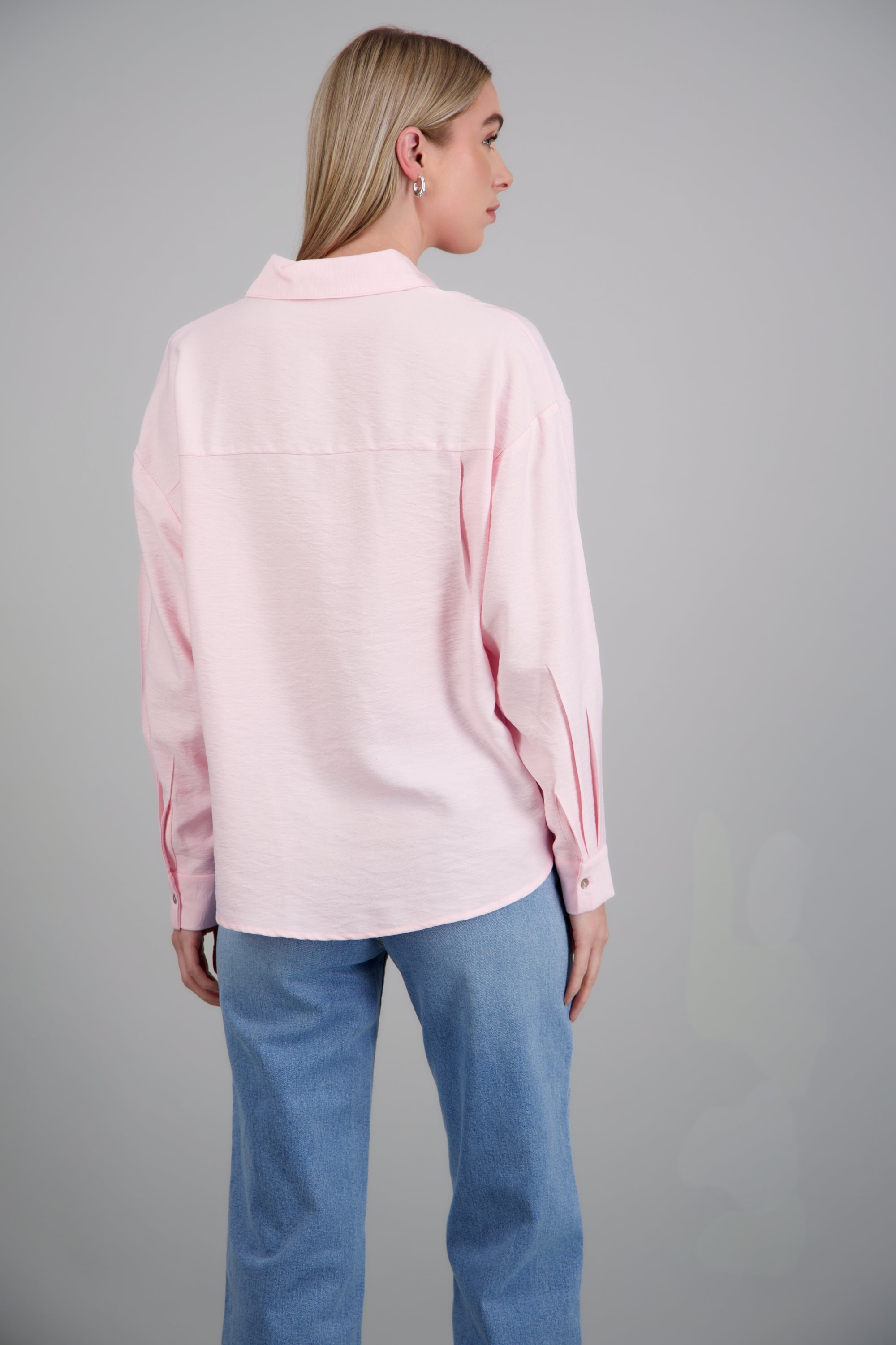 Camisa manga larga con botones ROSA PASTEL