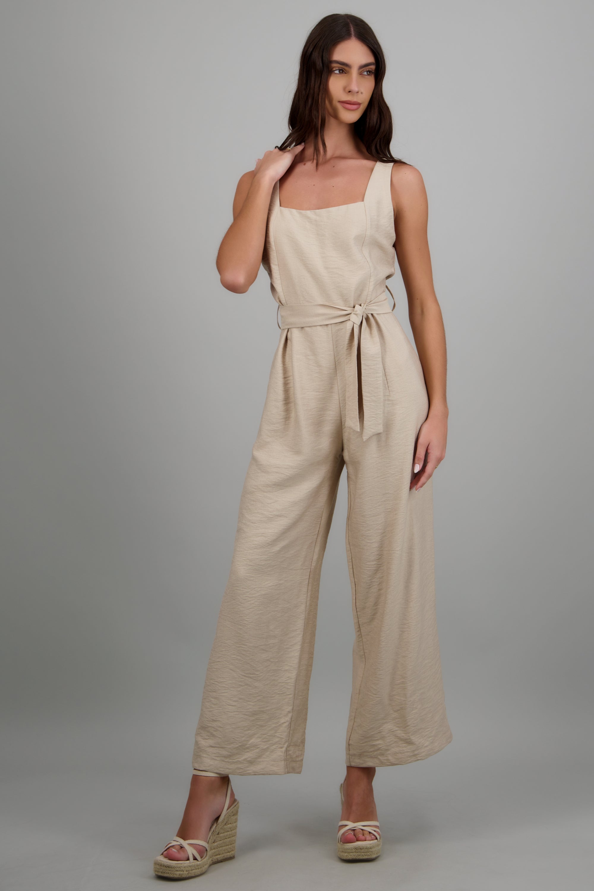 Jumpsuit escote cuadrado detalle textura ARENA