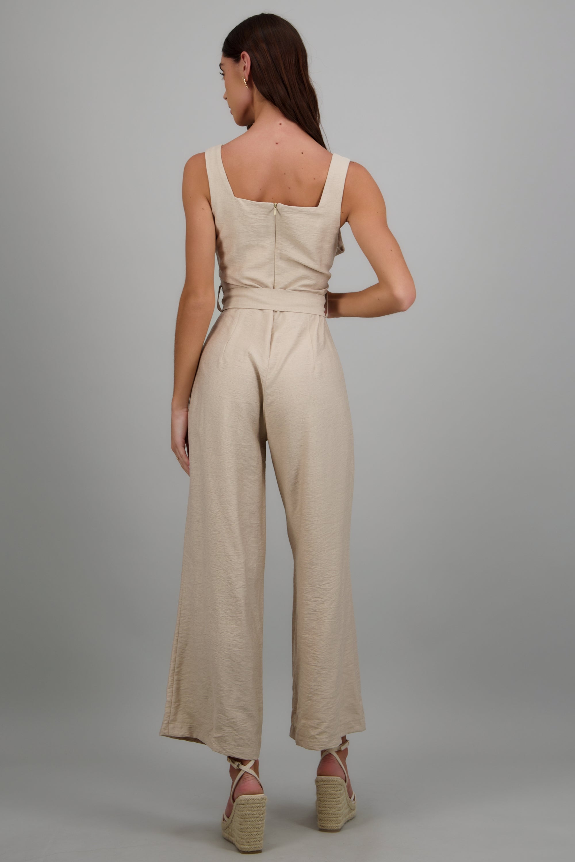 Jumpsuit escote cuadrado detalle textura ARENA