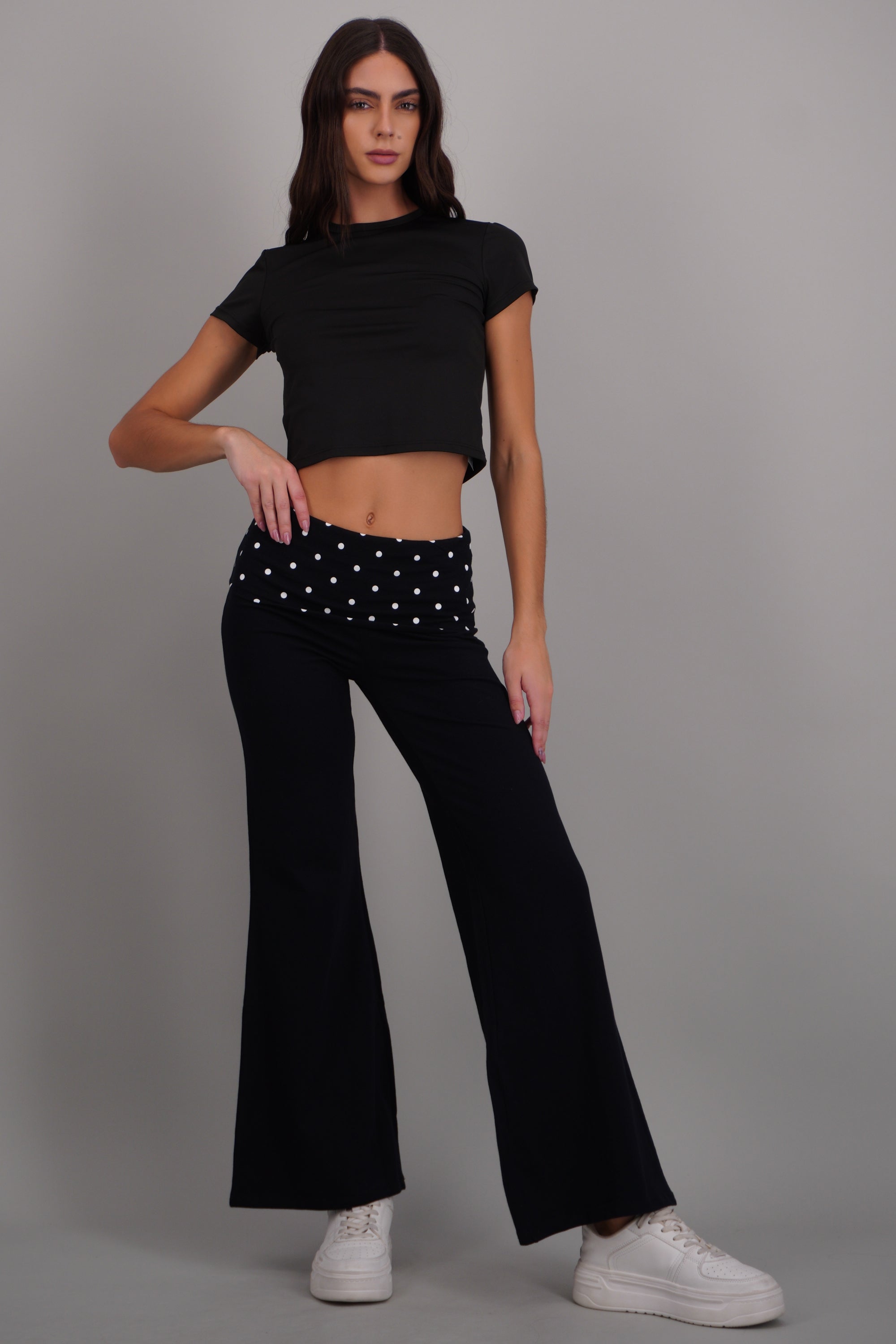 Leggings detalle doblez polka dots NEGRO COMBO