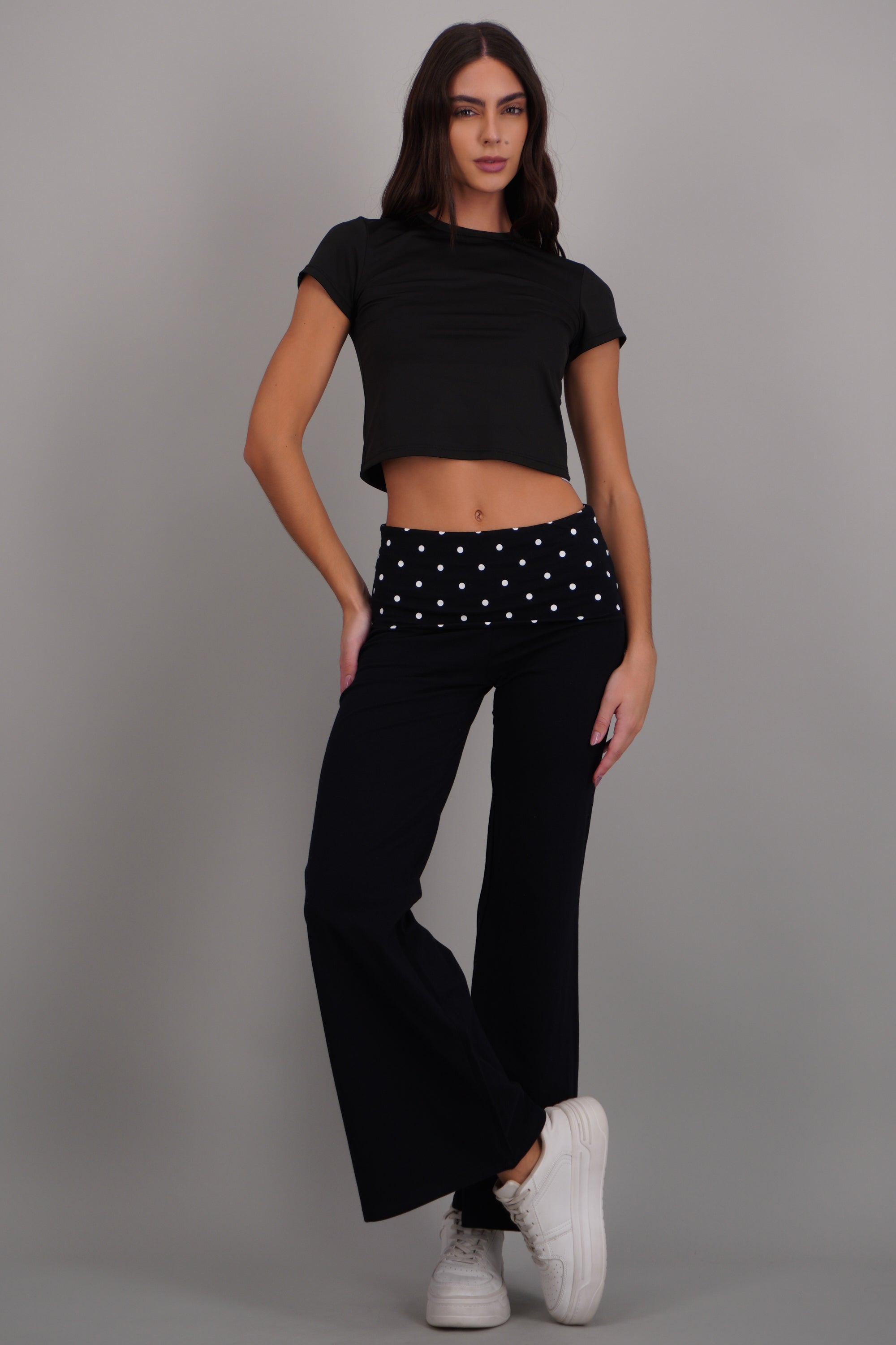 Leggings detalle doblez polka dots NEGRO COMBO