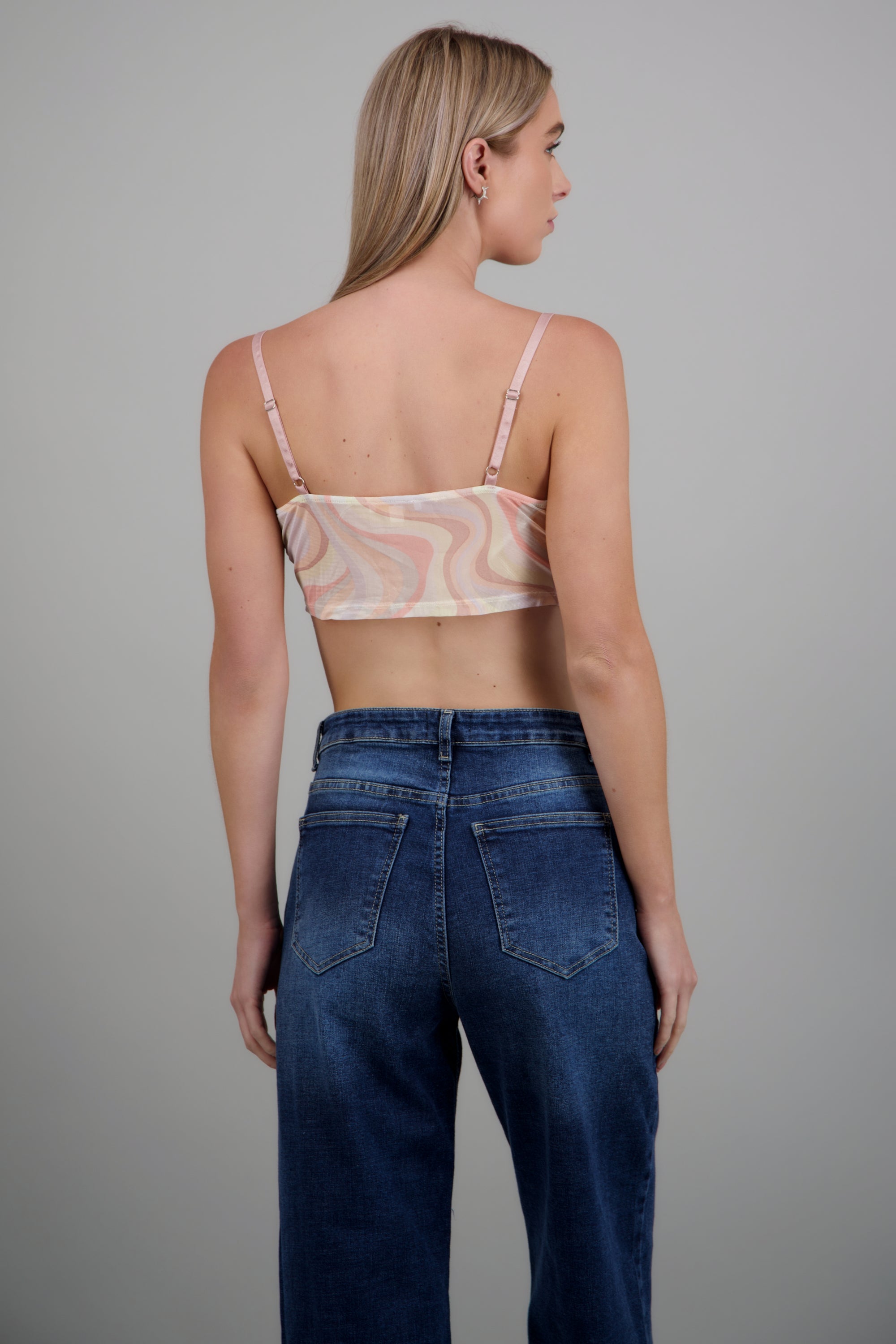 Top corset detalle estampado lineas MULTICOLOR OTOÑAL
