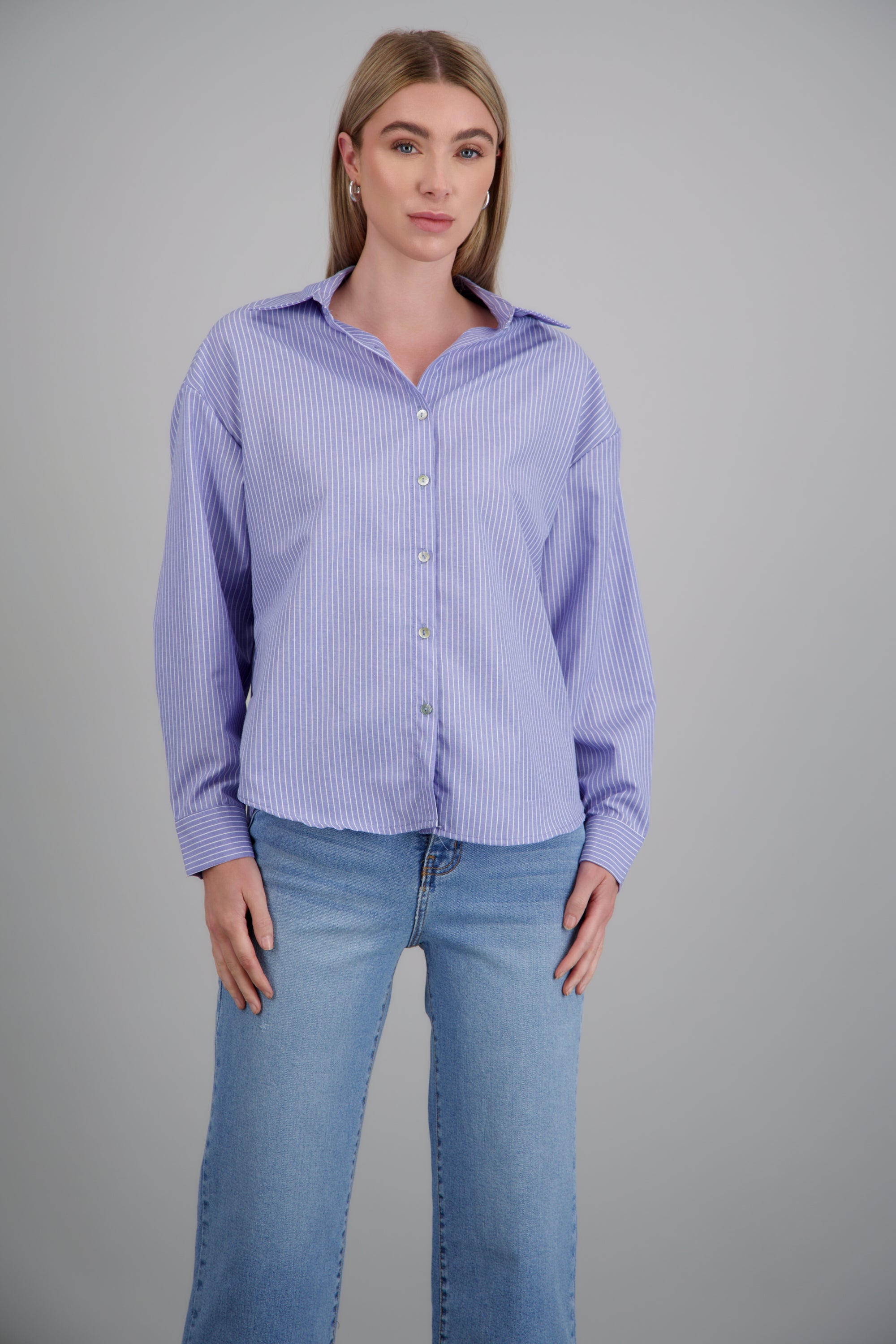 Camisa oversized rayas AZUL COMBO