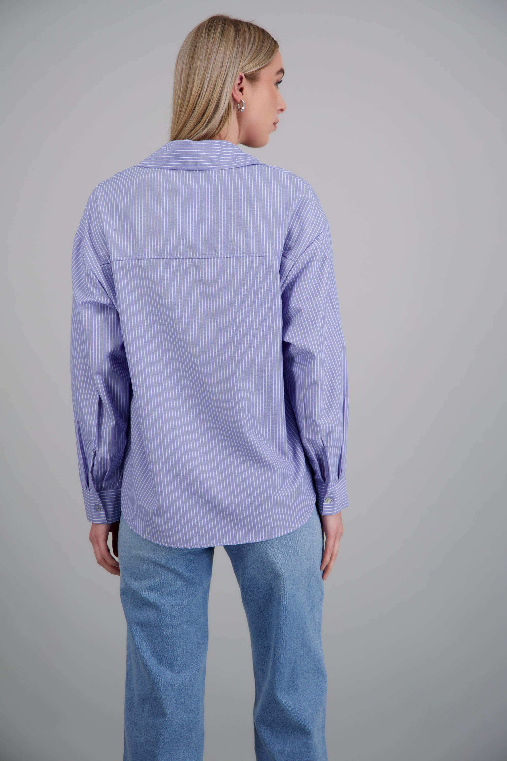Camisa oversized rayas AZUL COMBO