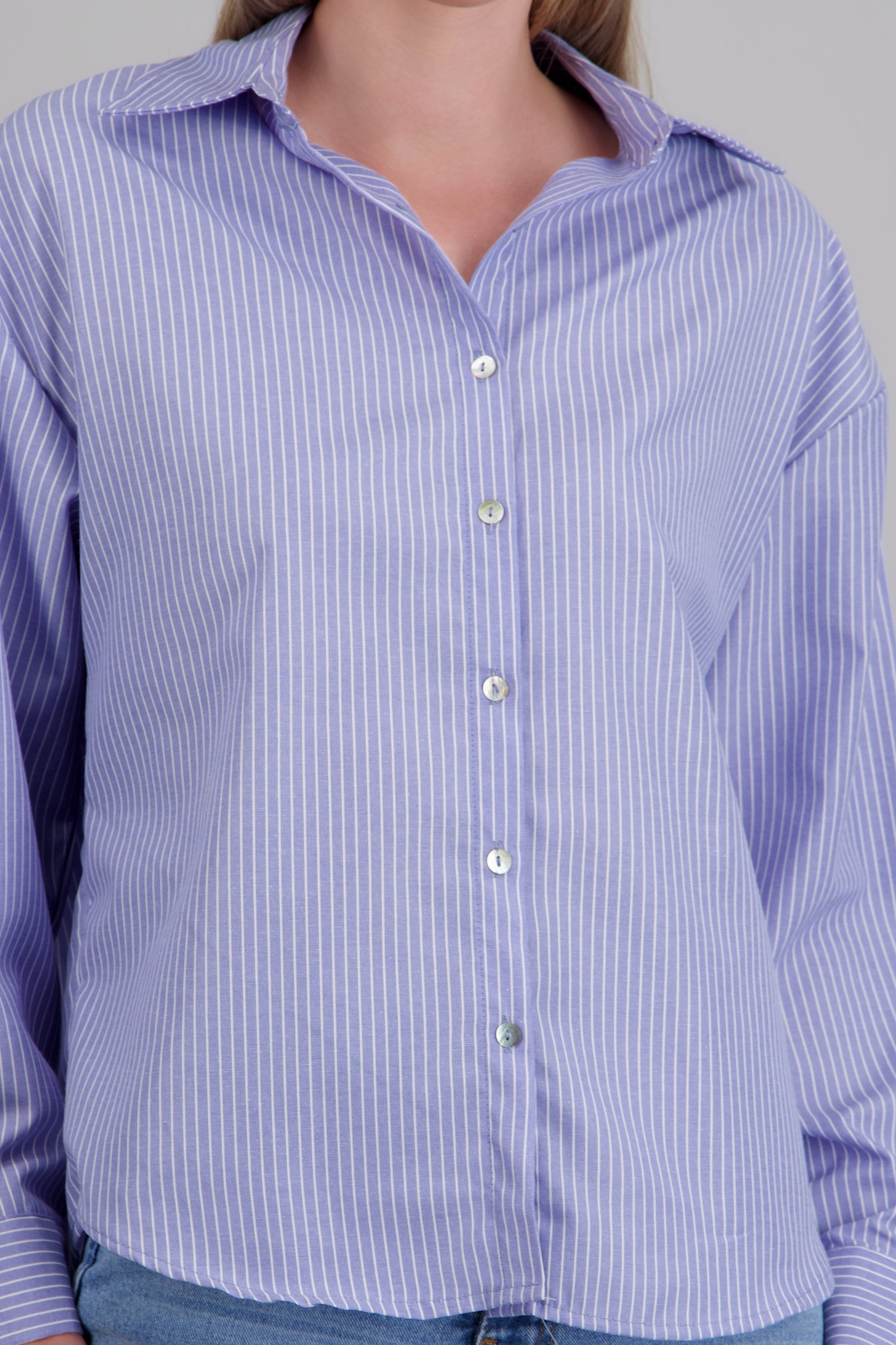 Camisa oversized rayas AZUL COMBO