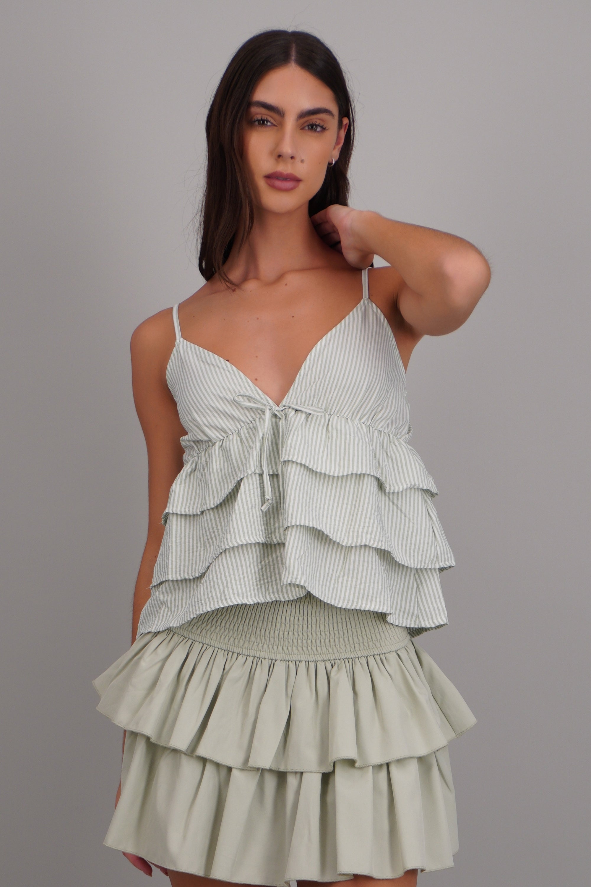 Top tirantes rayas olanes VERDE COMBO