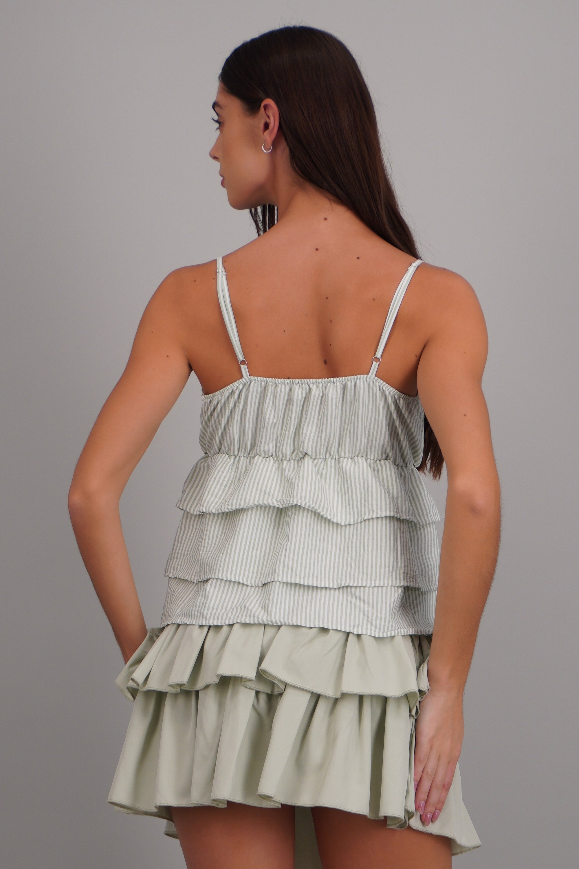 Top tirantes rayas olanes VERDE COMBO