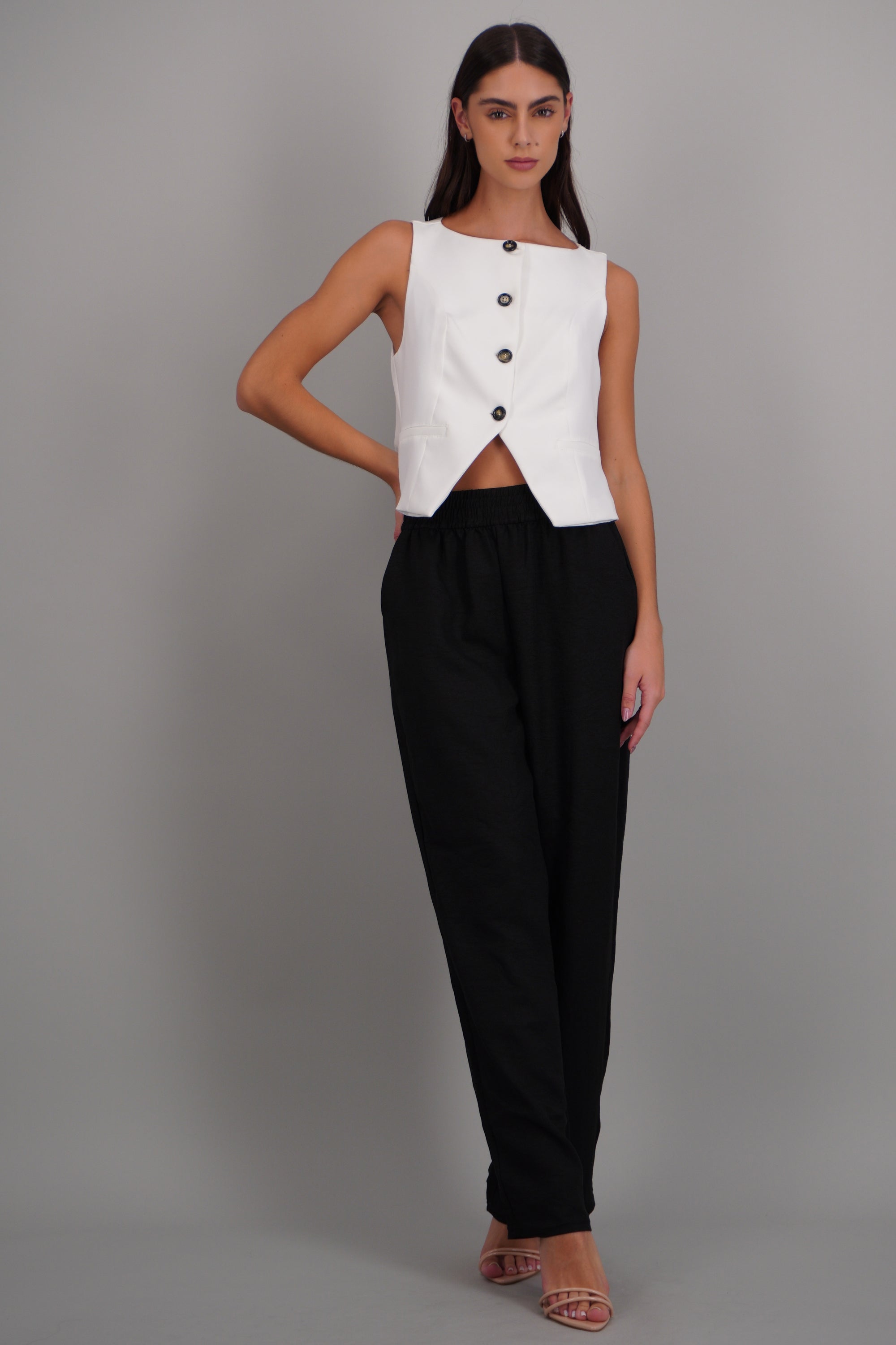 Pantalon ligero pretina elástica NEGRO