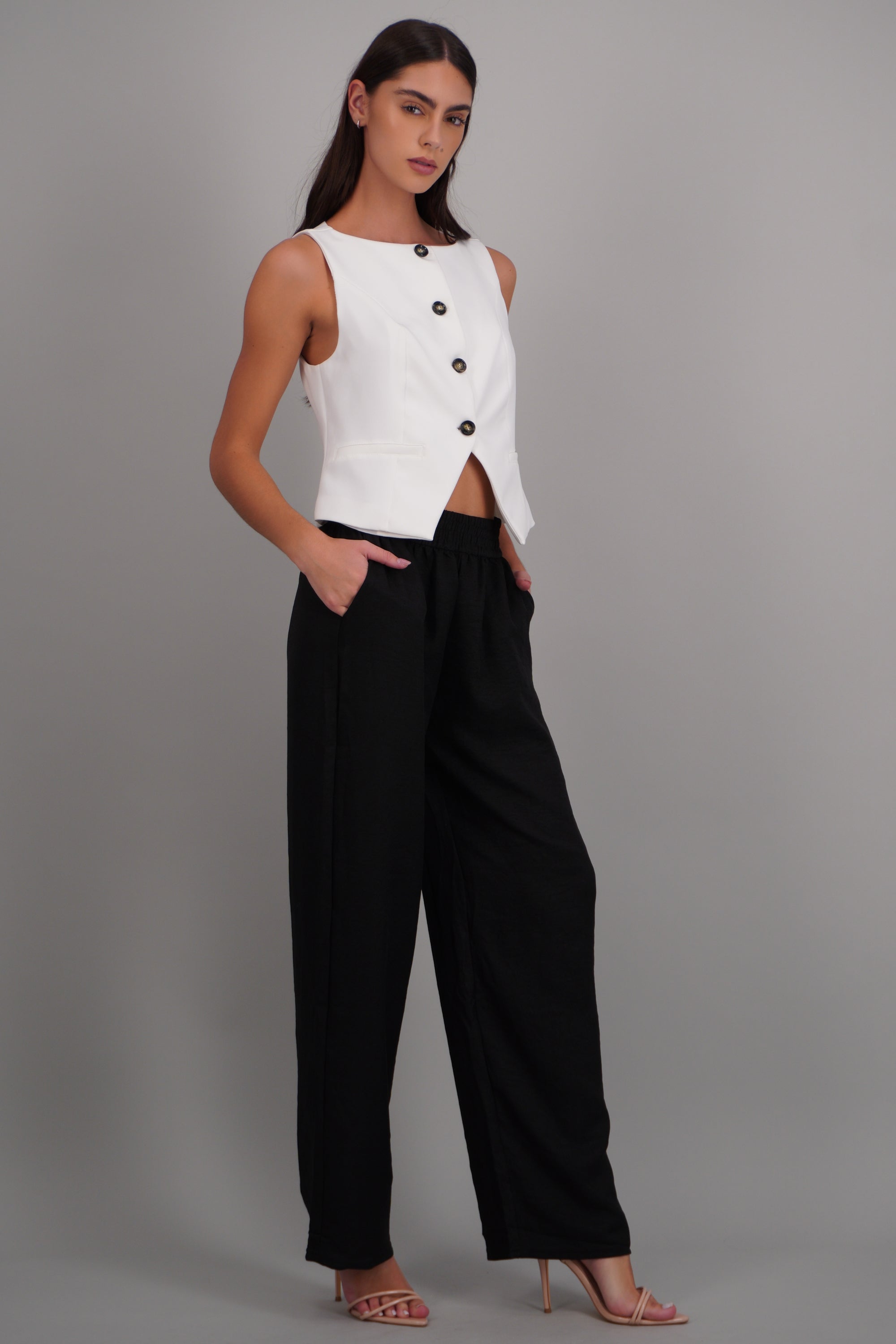 Pantalon ligero pretina elástica NEGRO