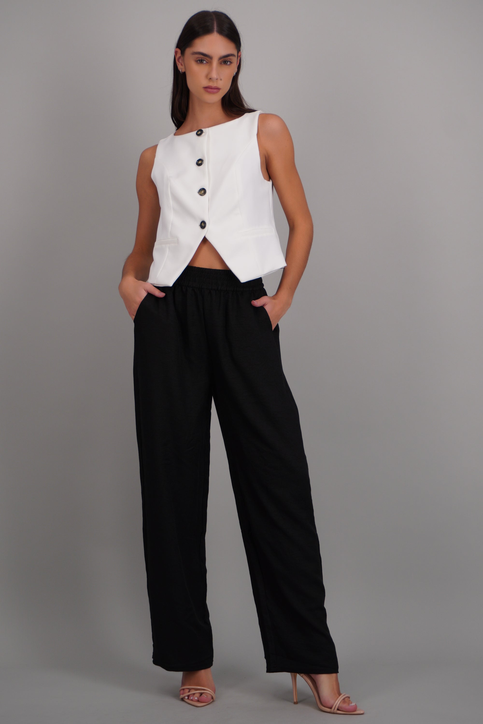 Pantalon ligero pretina elástica NEGRO