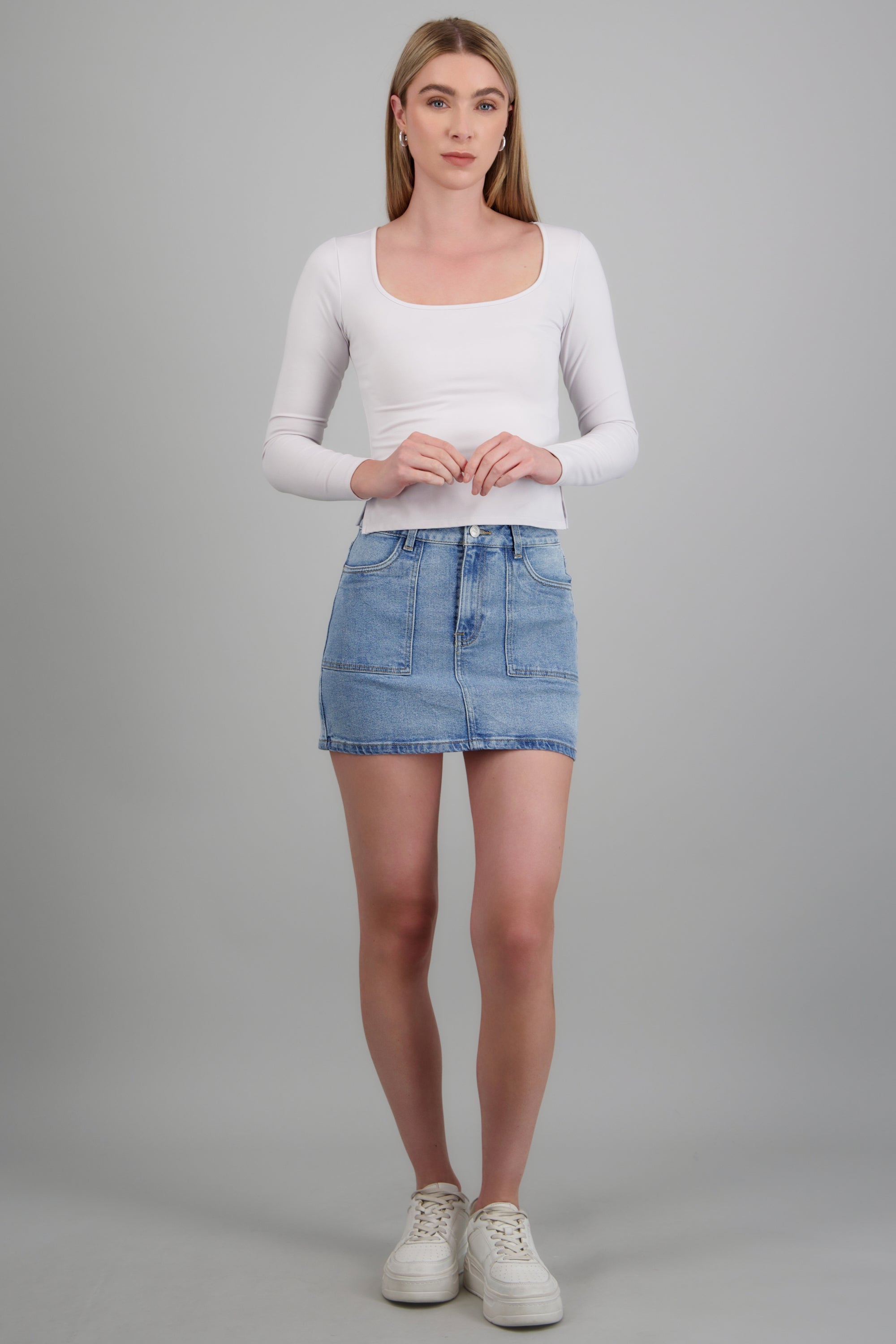 Falda básica bolsas MEDIUM WASH