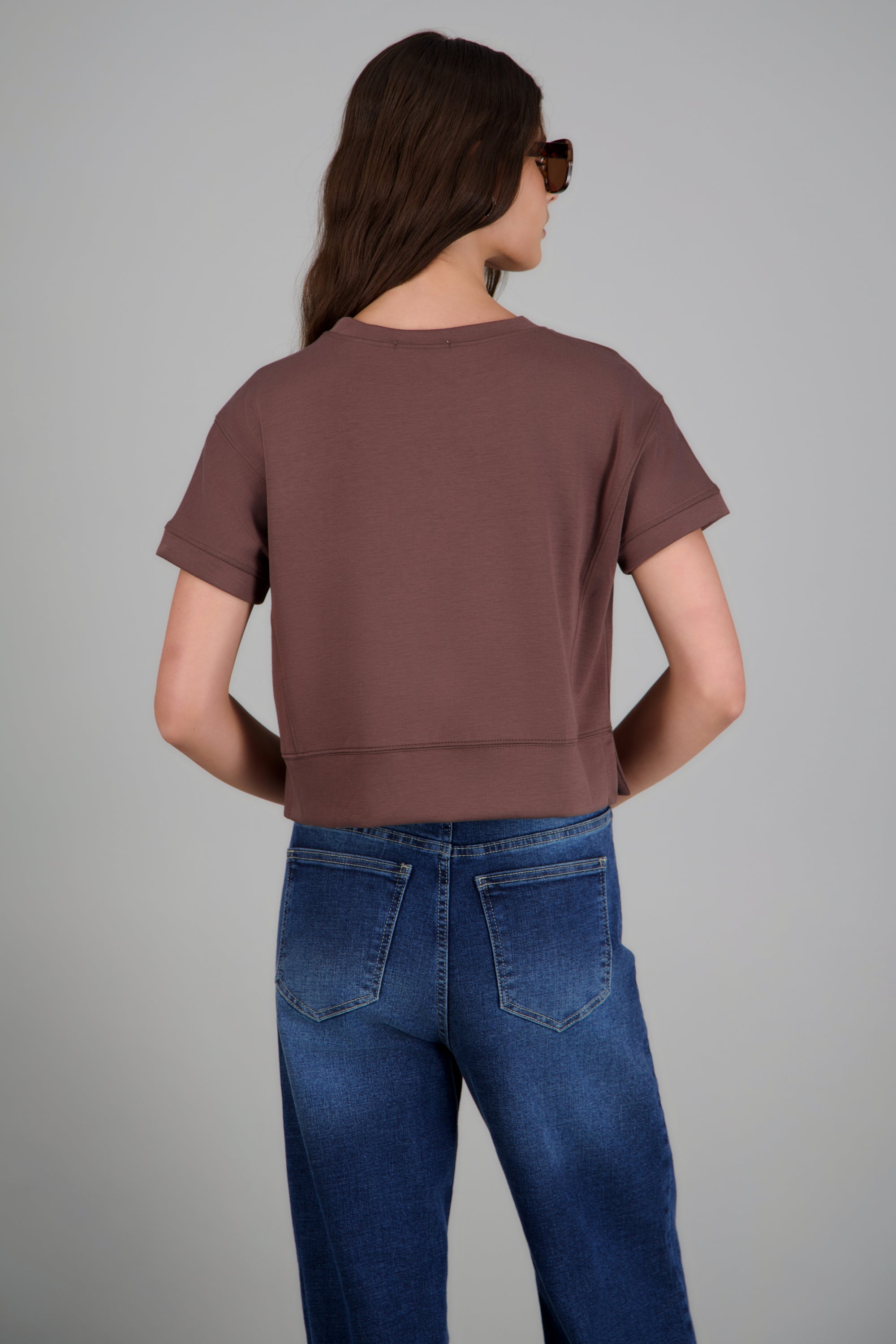 Playera básica tacto suave CAFE