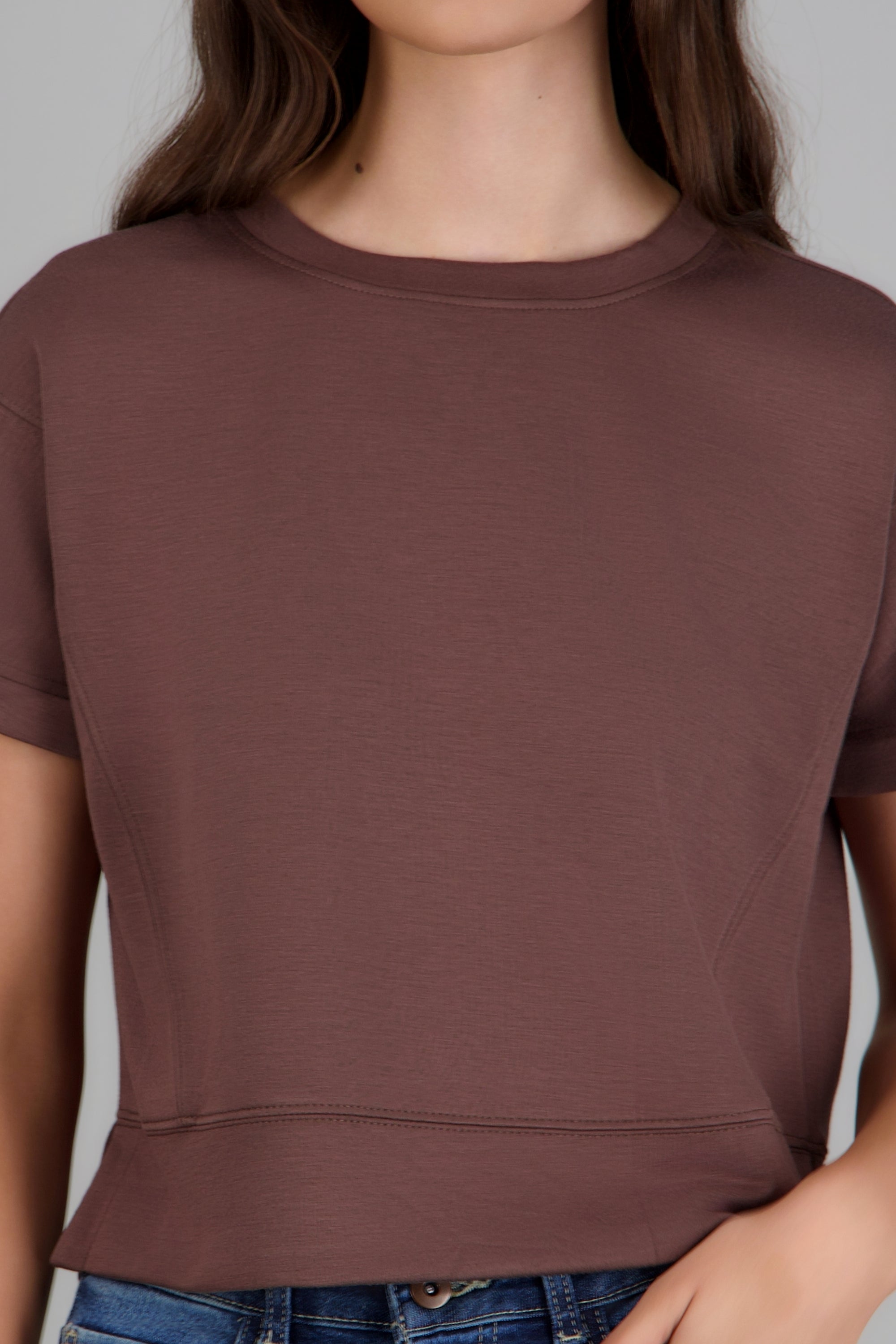 Playera básica tacto suave CAFE