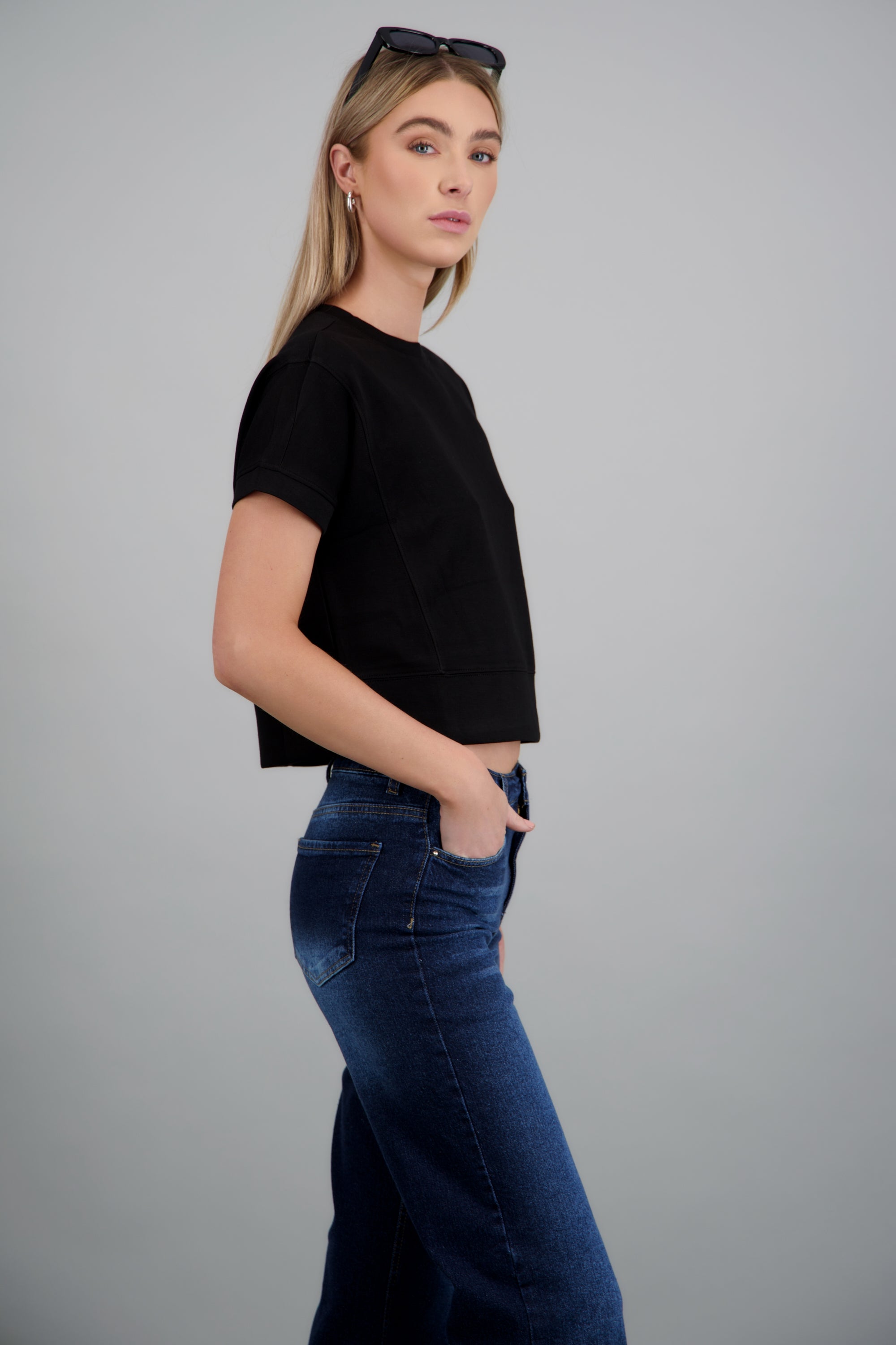 Playera básica tacto suave NEGRO