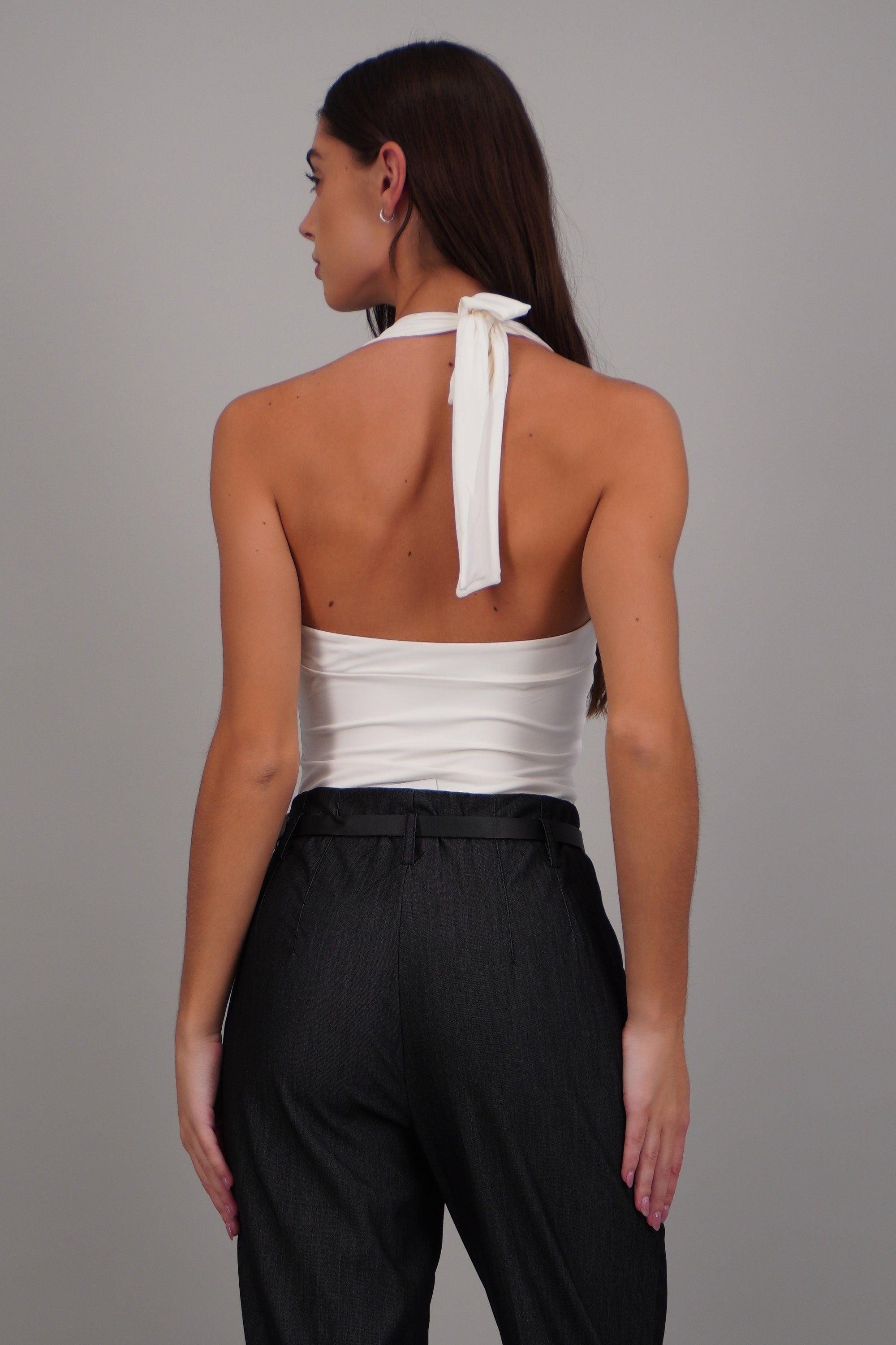 top cuello halter amarre BLANCO