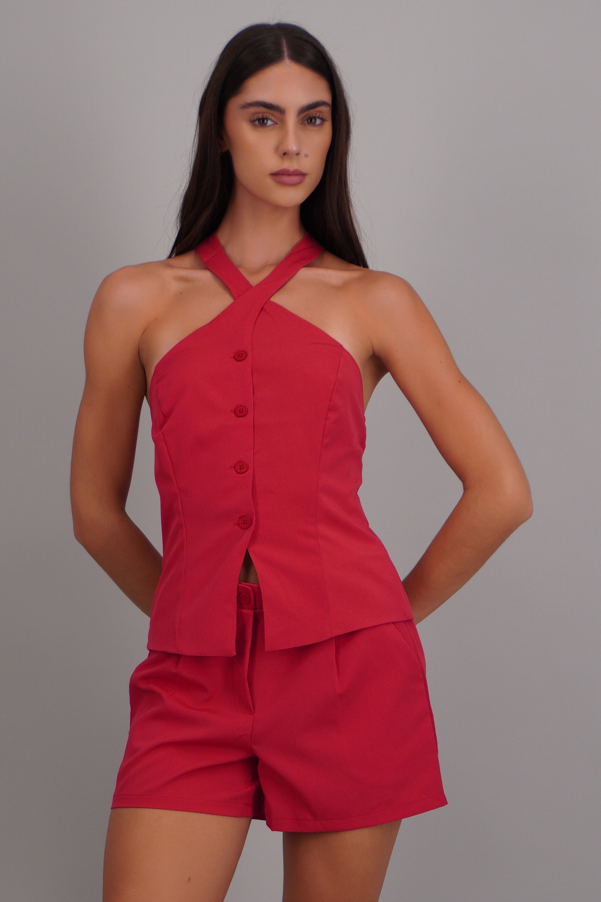 Chaleco cruce halter ROJO