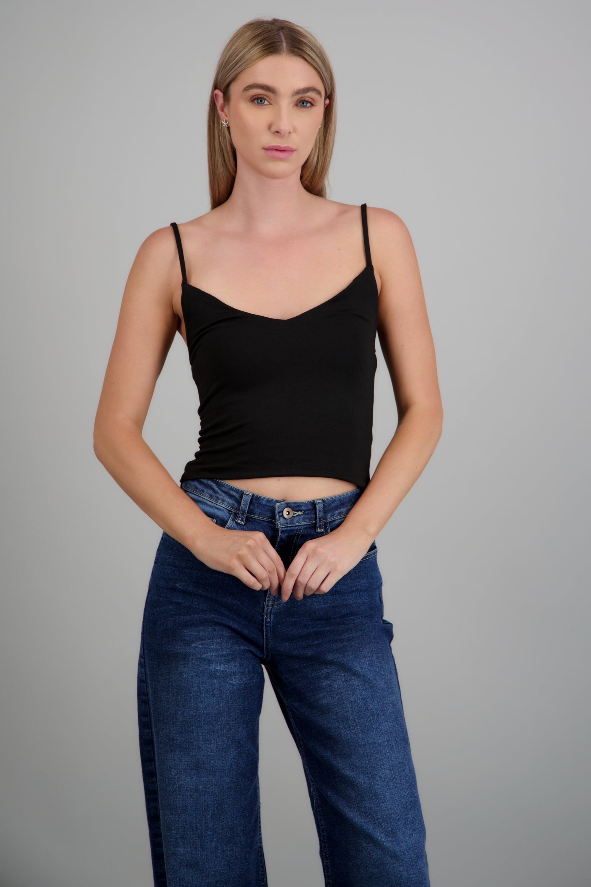 Top de tirantes básico ligero NEGRO