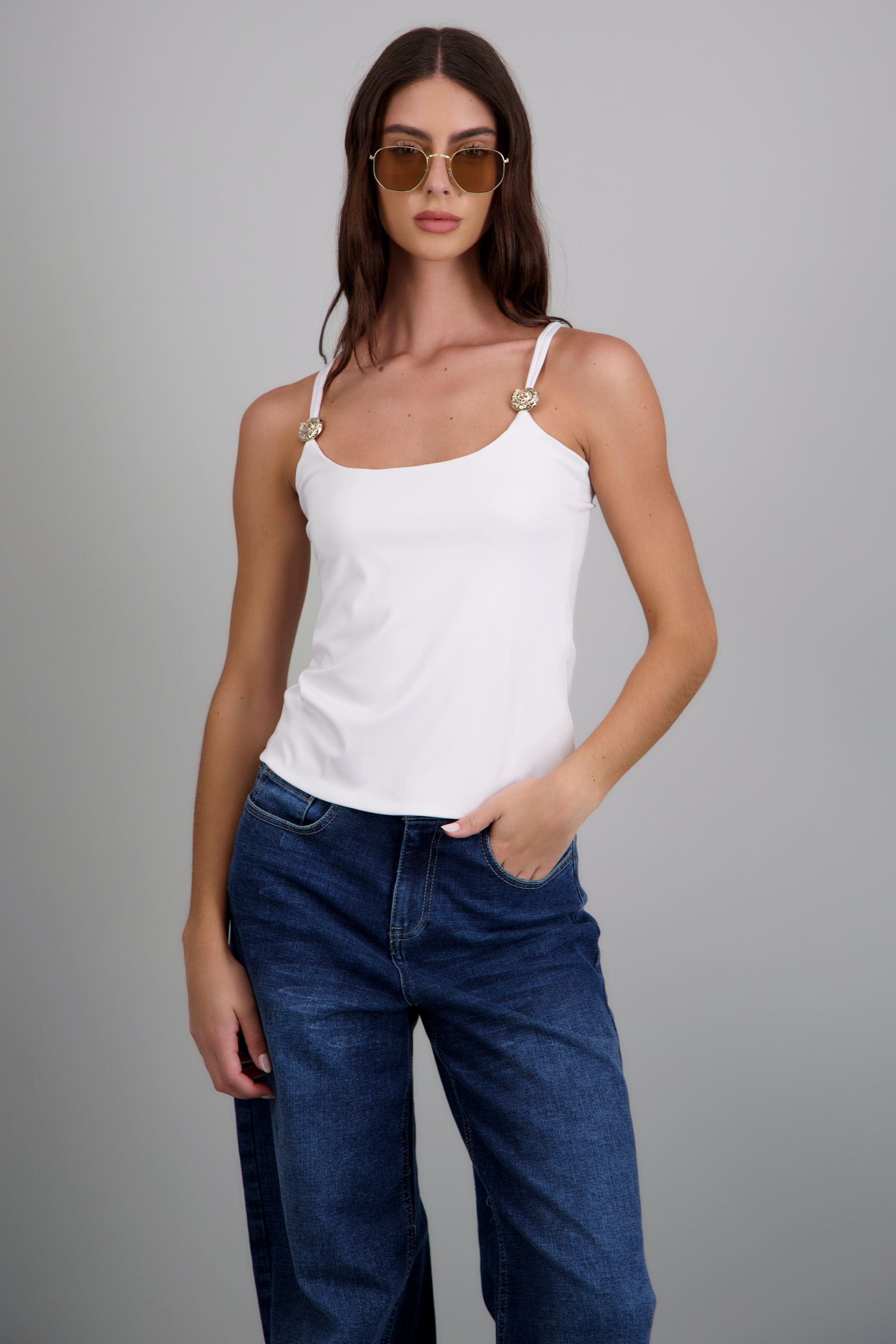 Top tirantes detalle metálico BLANCO