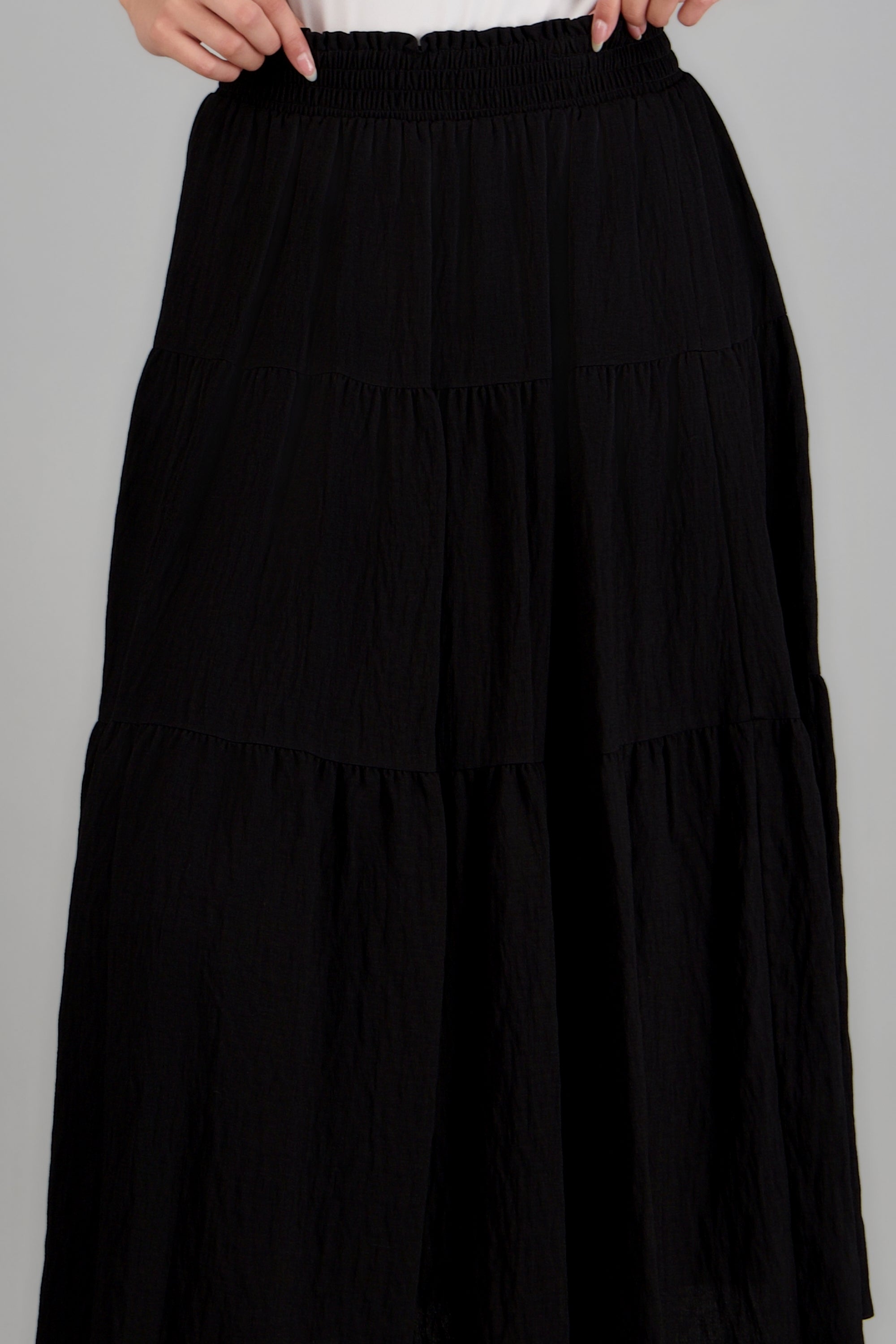 Falda maxi detalle pretina NEGRO