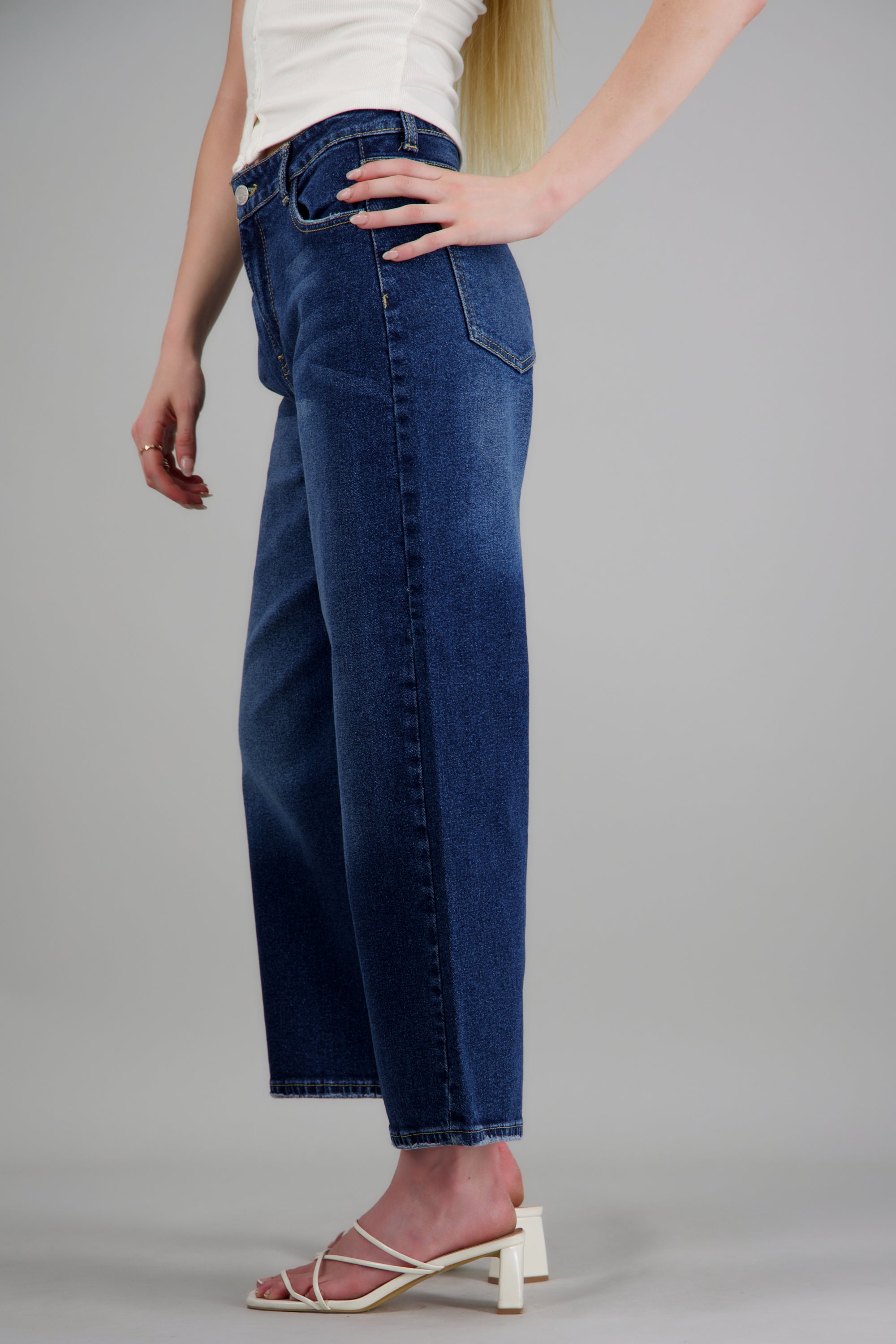 Jeans cropped mid rise MEDIUM WASH