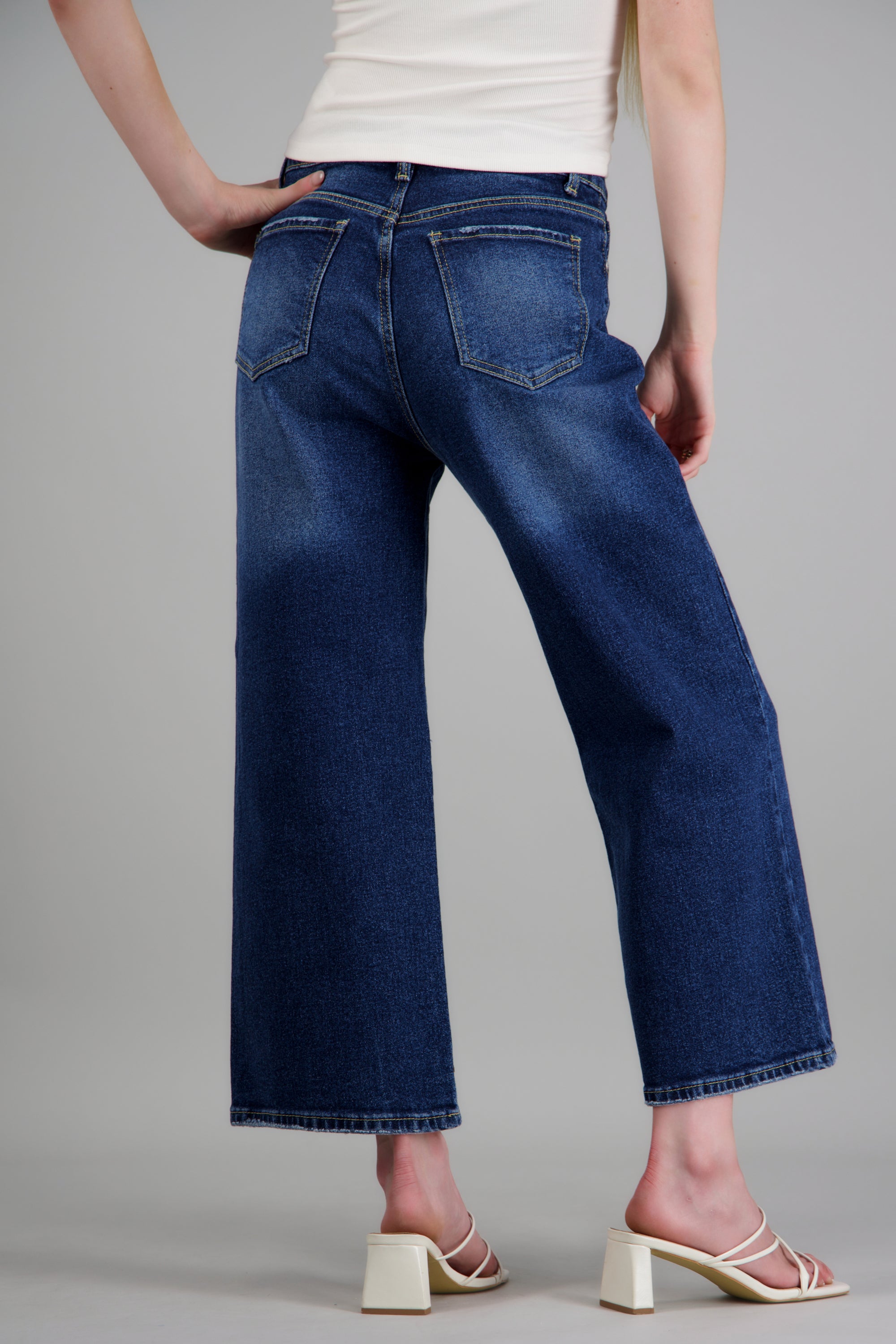 Jeans cropped mid rise MEDIUM WASH