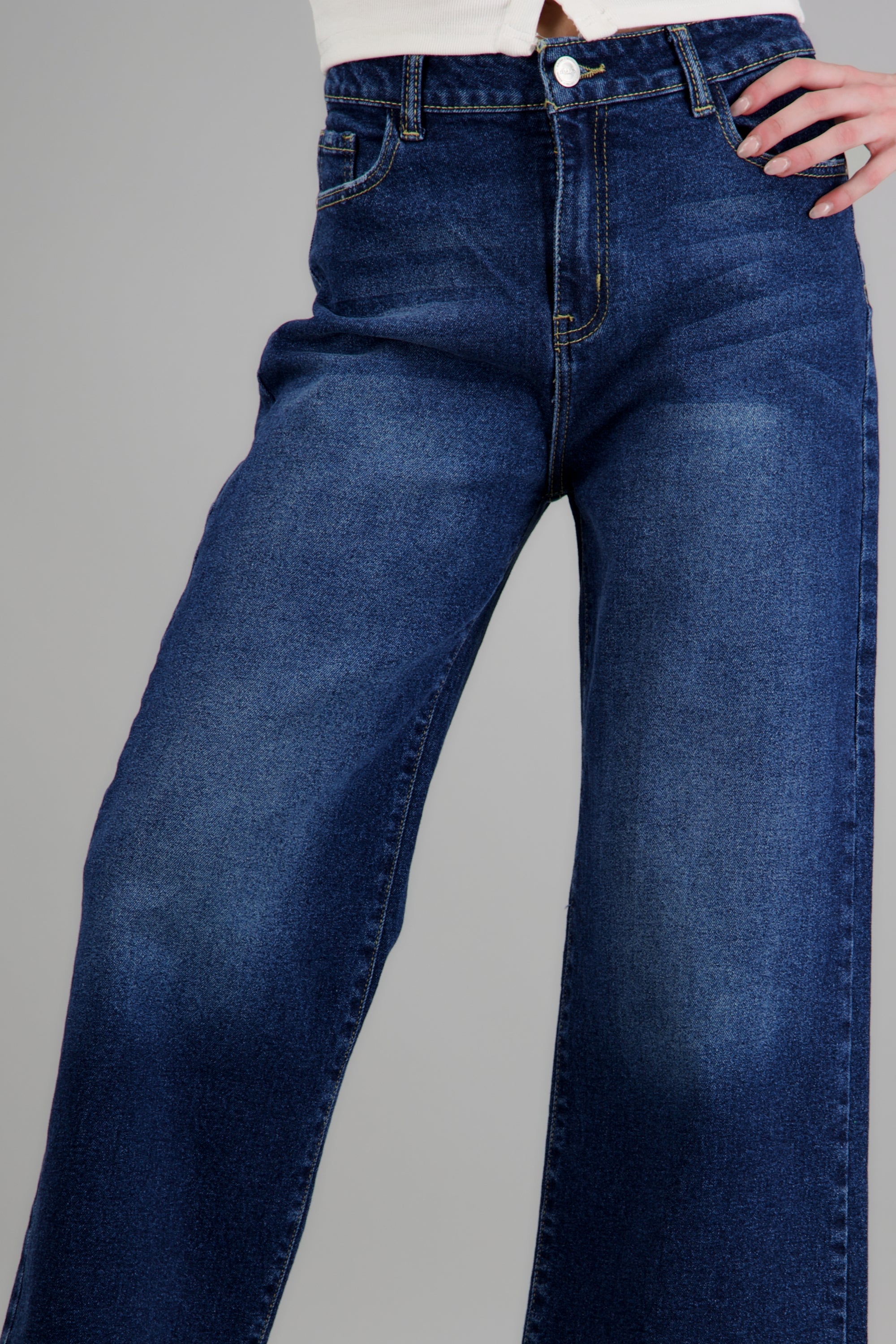 Jeans cropped mid rise MEDIUM WASH