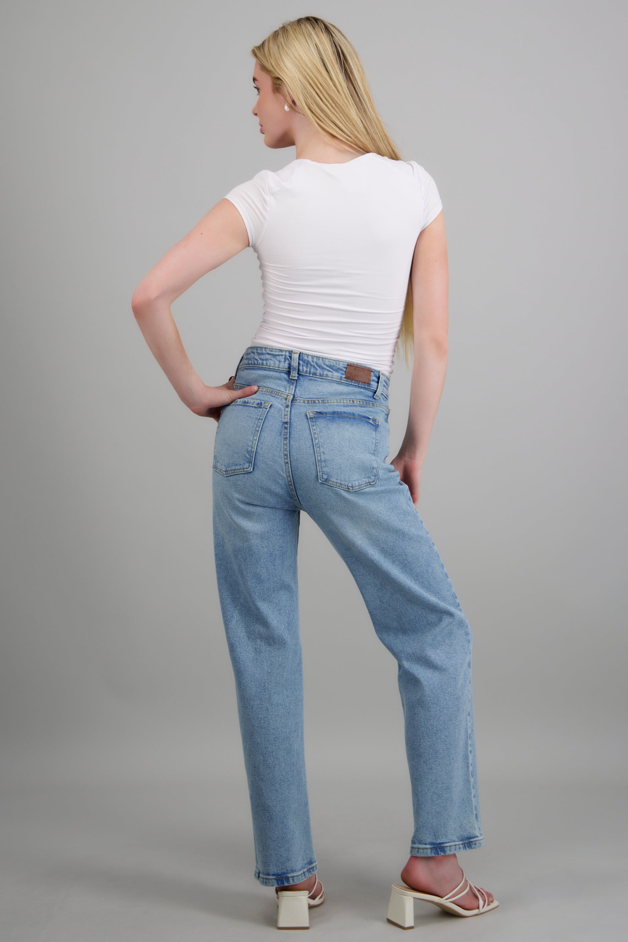 Jeans straight mid rise MEDIUM WASH