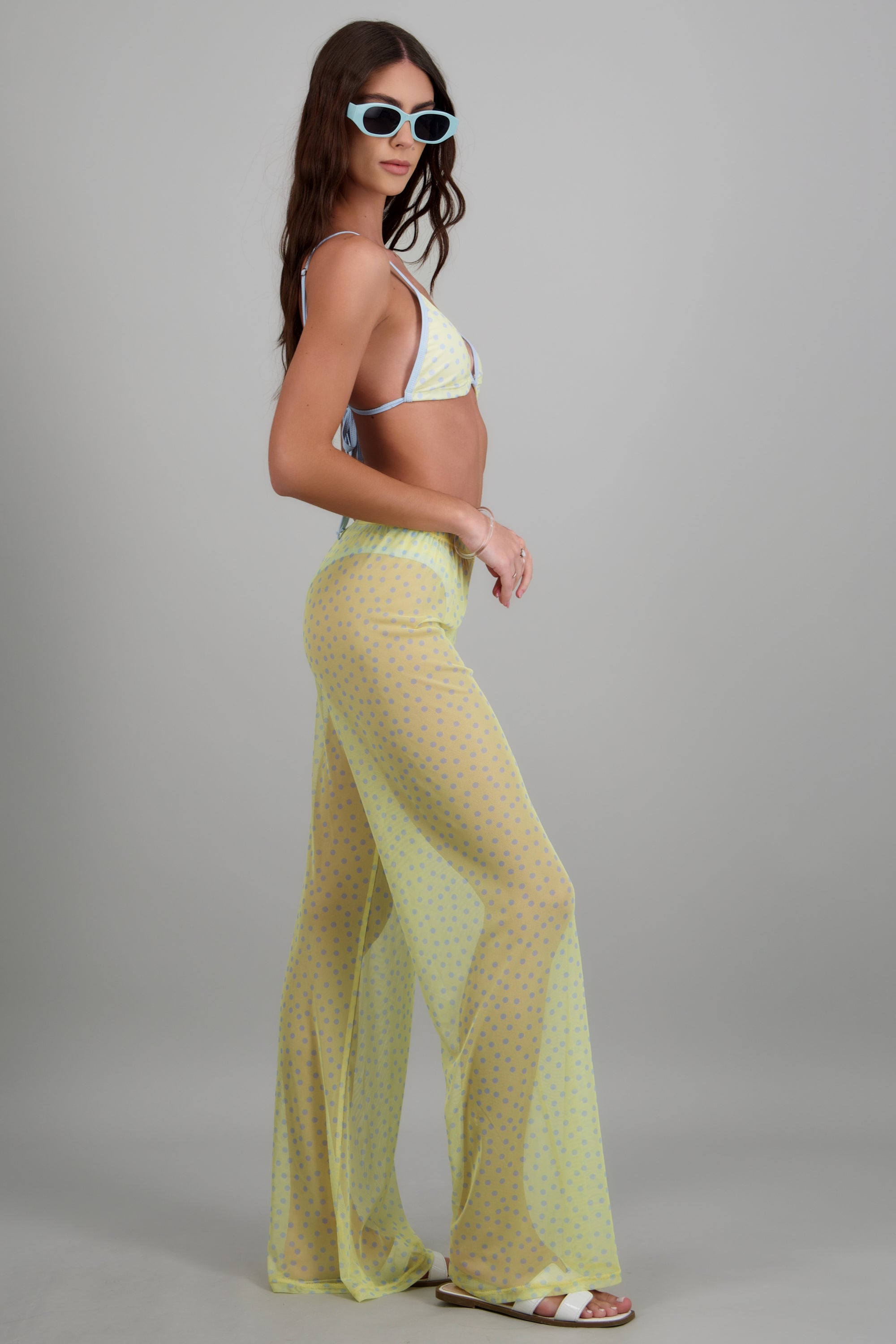 Salida pantalon polka mesh AMARILLO COMBO