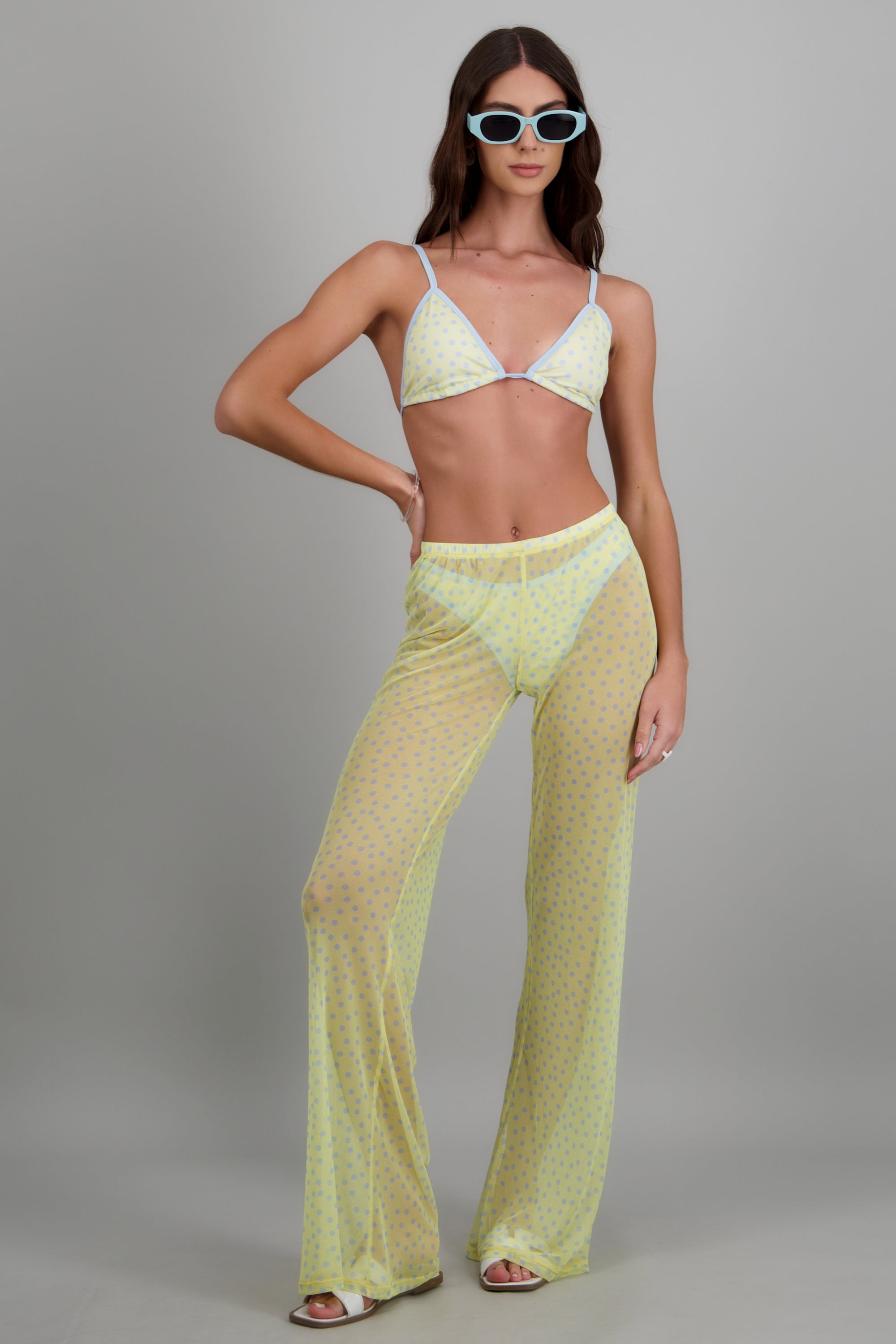 Salida pantalon polka mesh AMARILLO COMBO