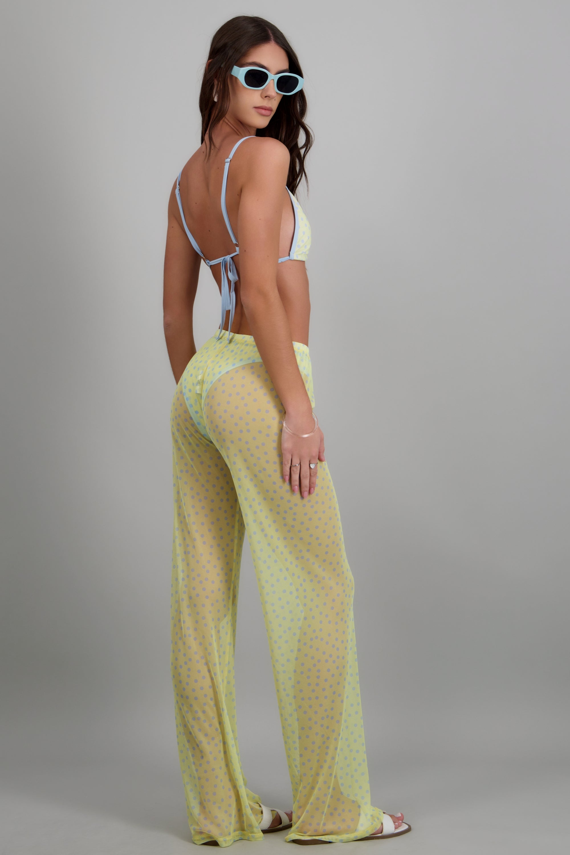 Salida pantalon polka mesh AMARILLO COMBO