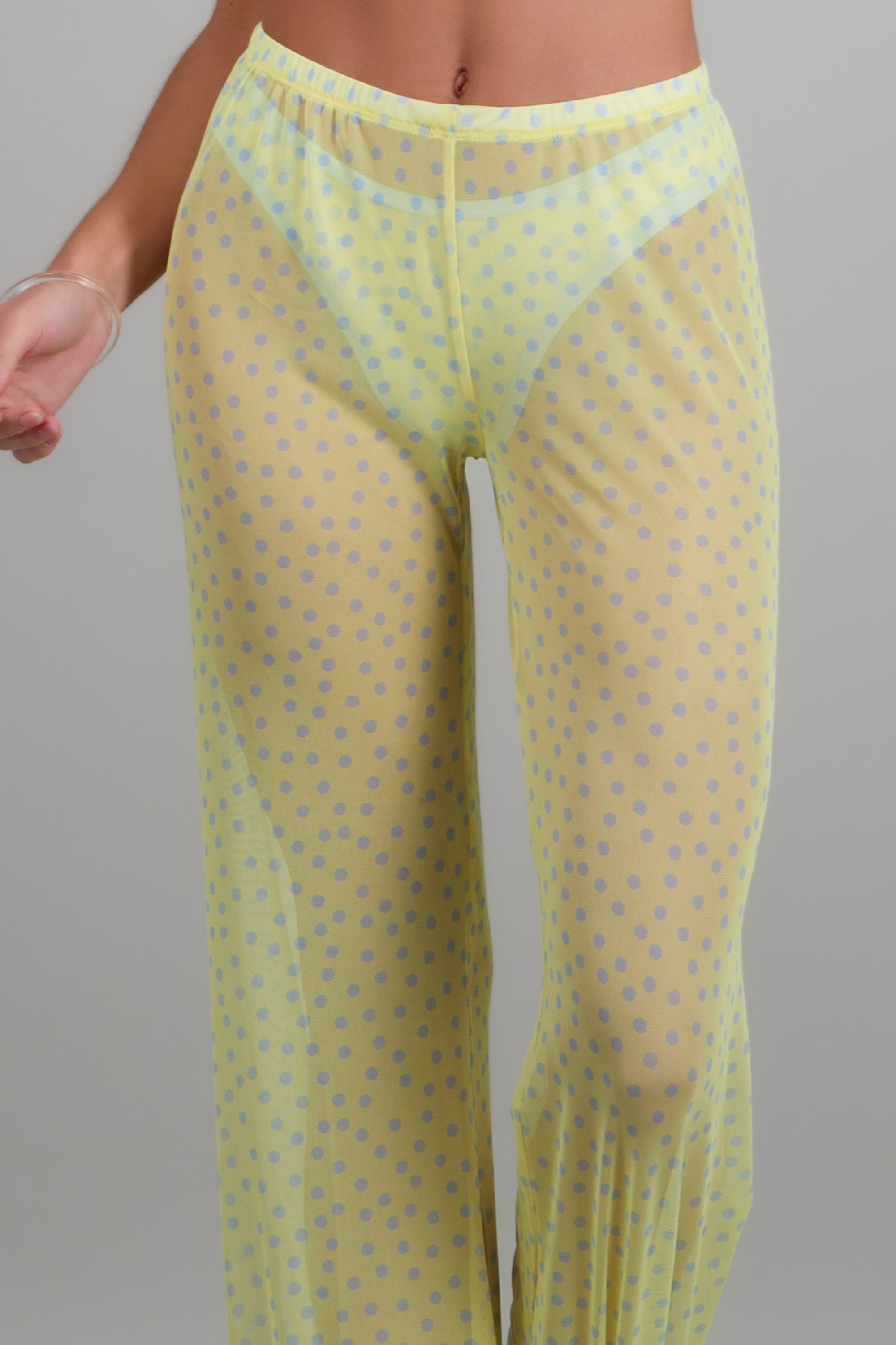 Salida pantalon polka mesh AMARILLO COMBO
