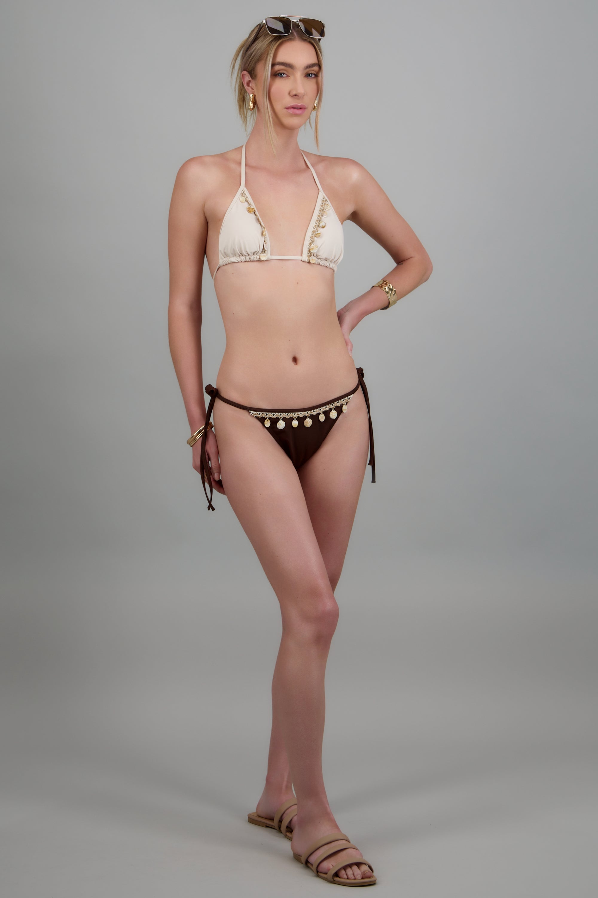 Bikini conchas bicolor CAFE COMBO