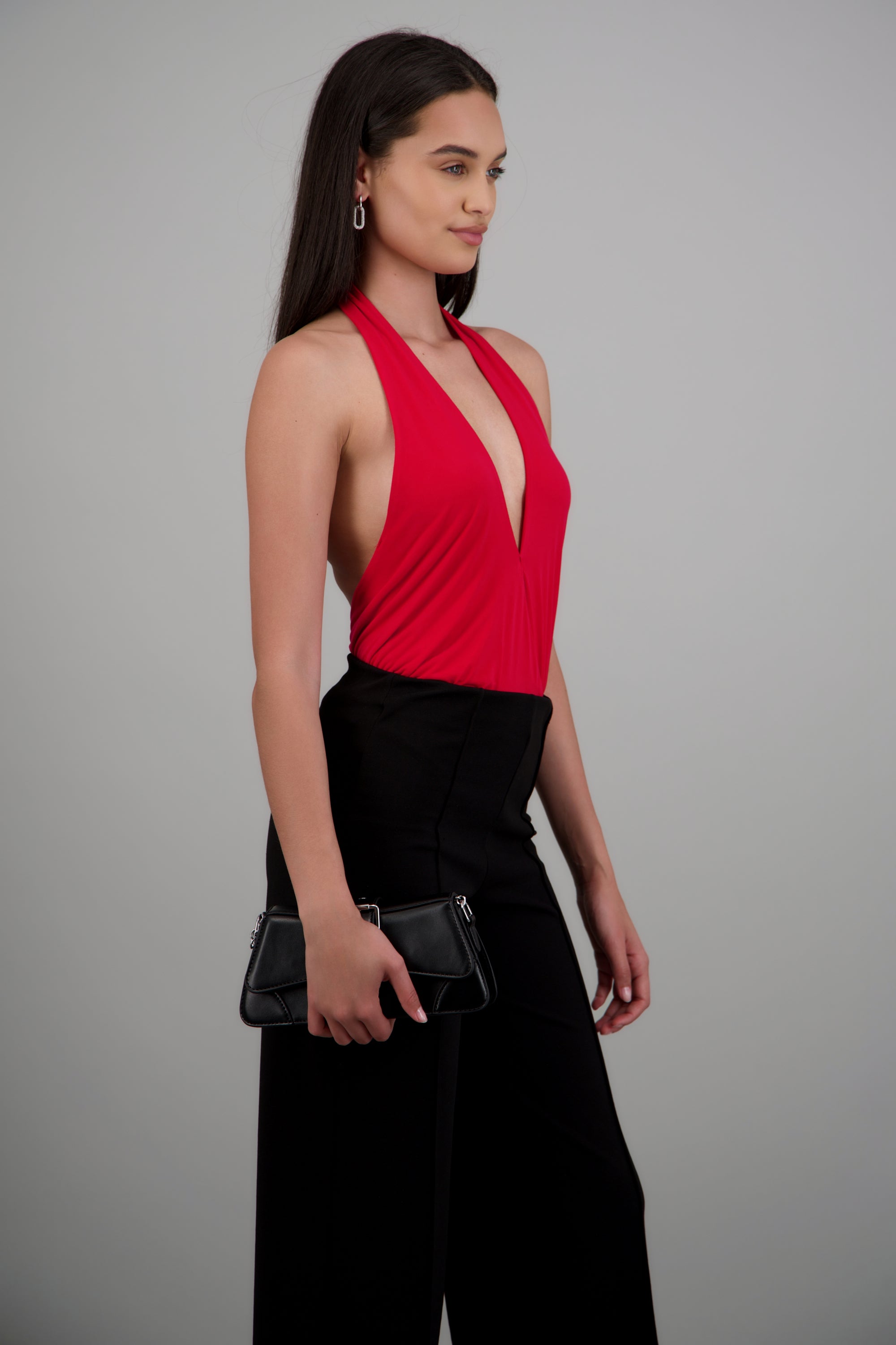 Body suit escote halter ROJO
