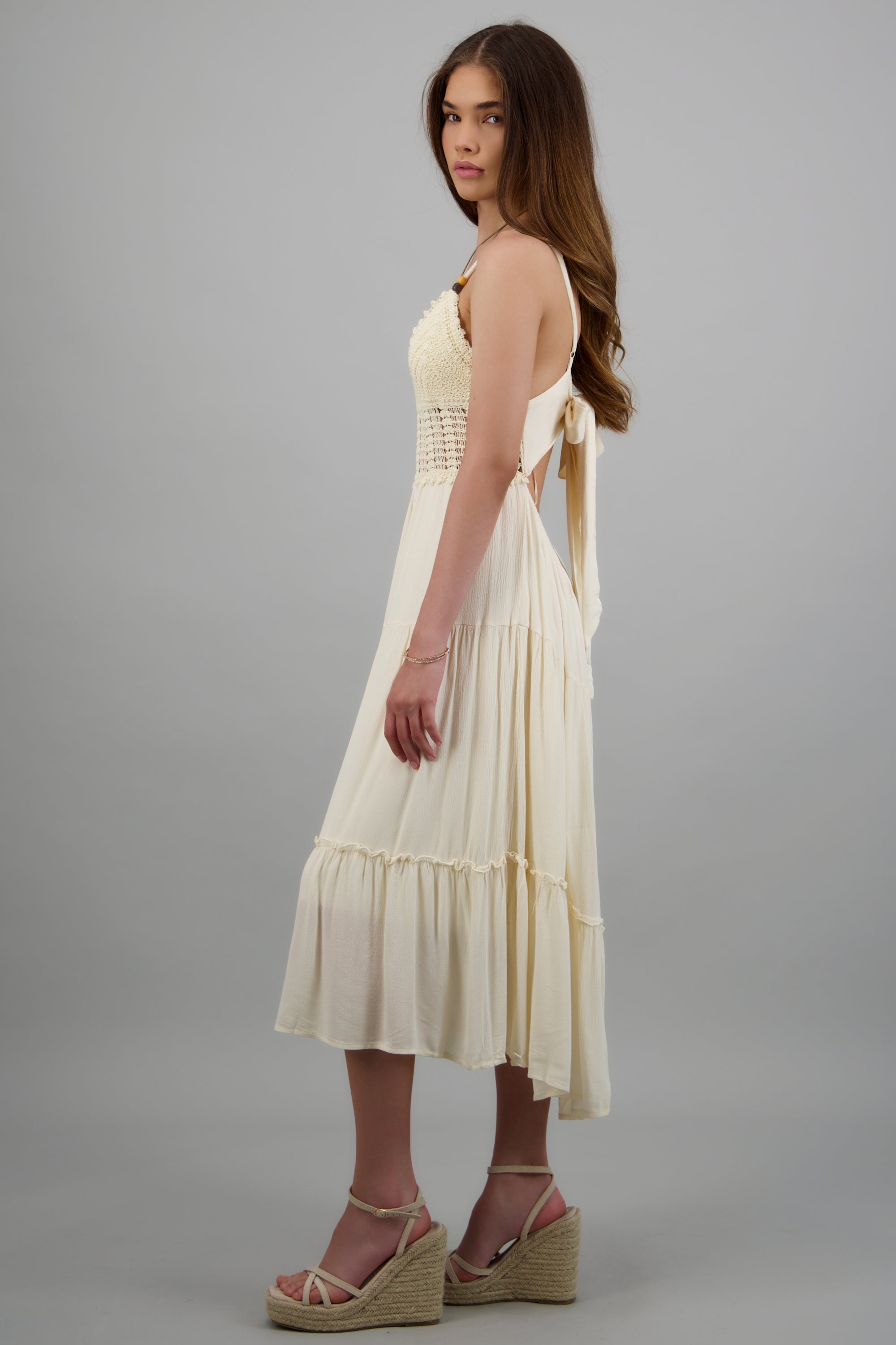 Vestido con crochet liso ARENA