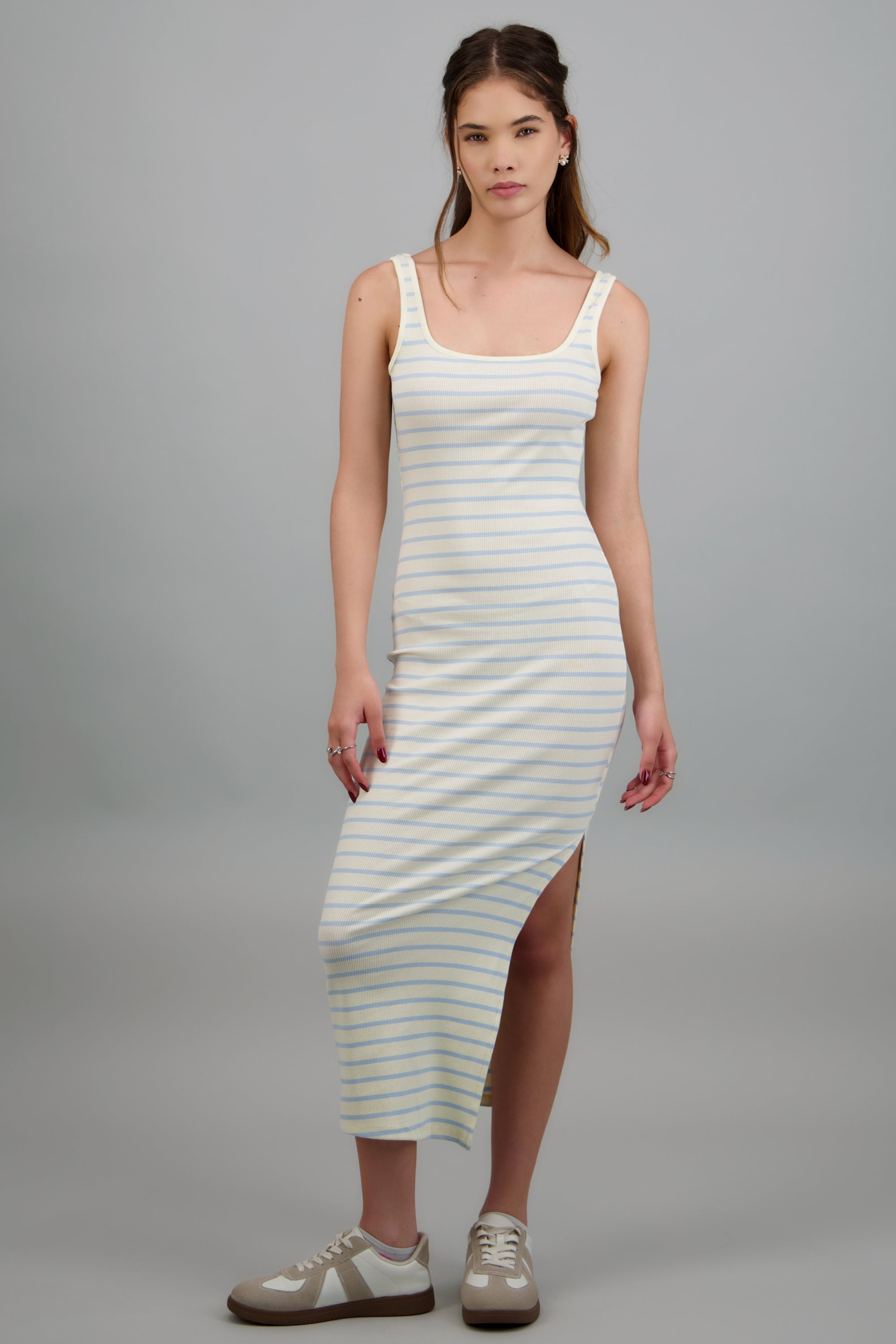 Vestido tejido rayas AZUL COMBO