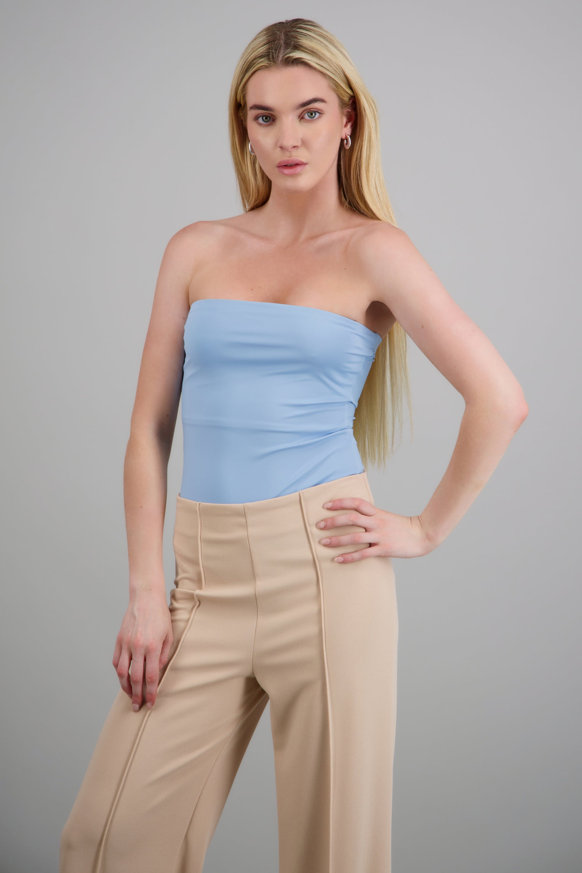 Bodysuit strapless liso AZUL PASTEL