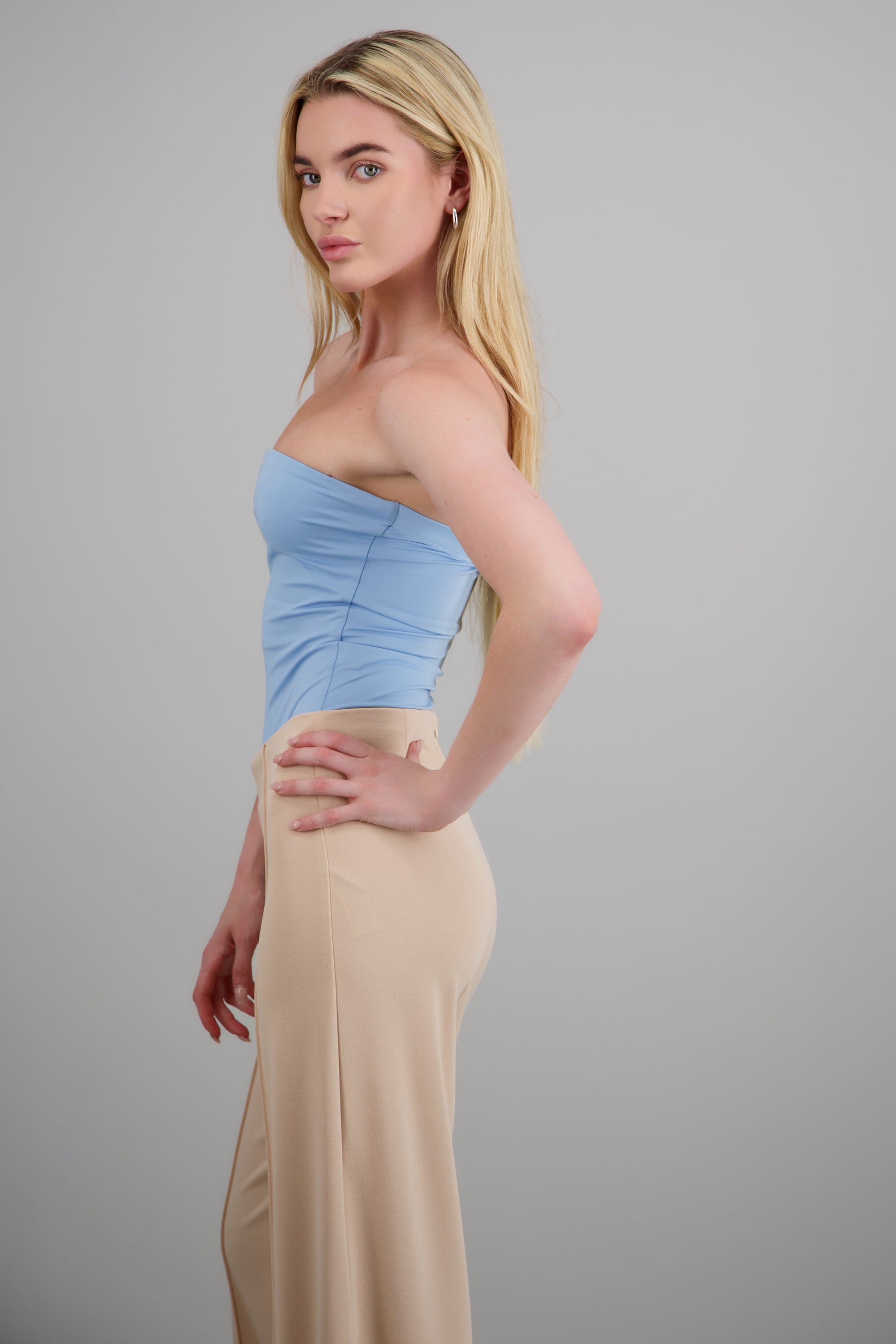 Bodysuit strapless liso AZUL PASTEL