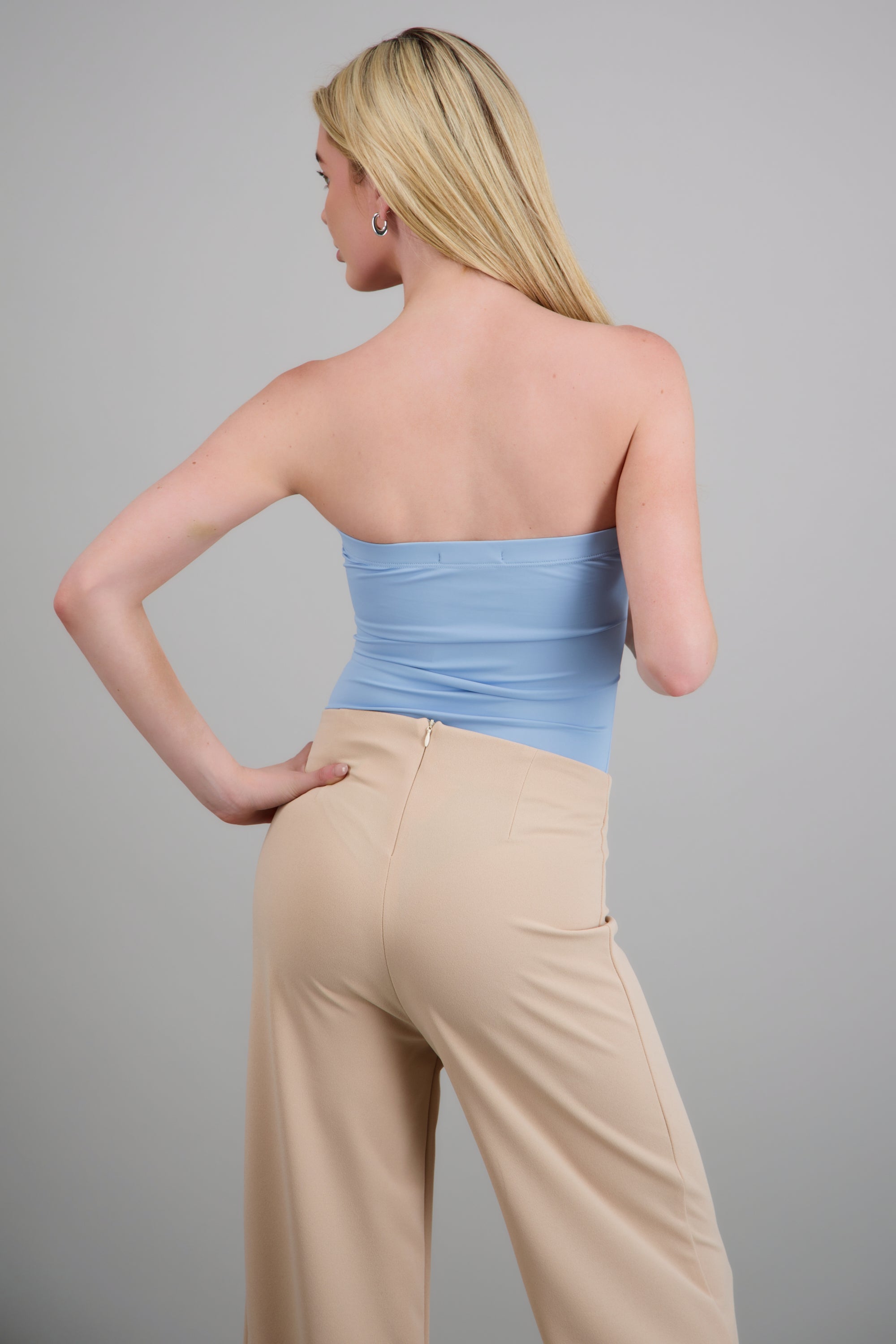 Bodysuit strapless liso AZUL PASTEL
