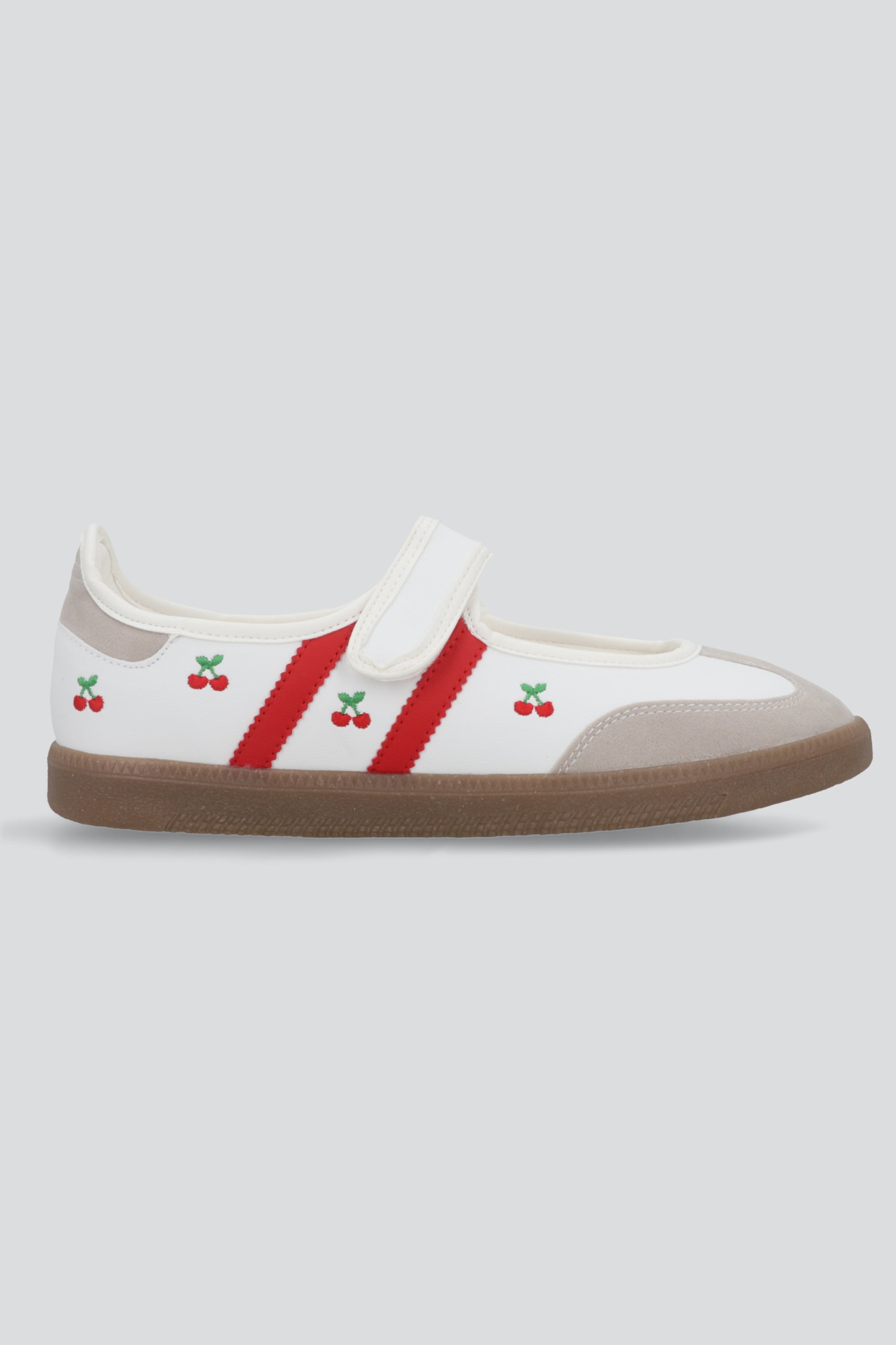 Tenis flat dos lineas cerezas ROJO