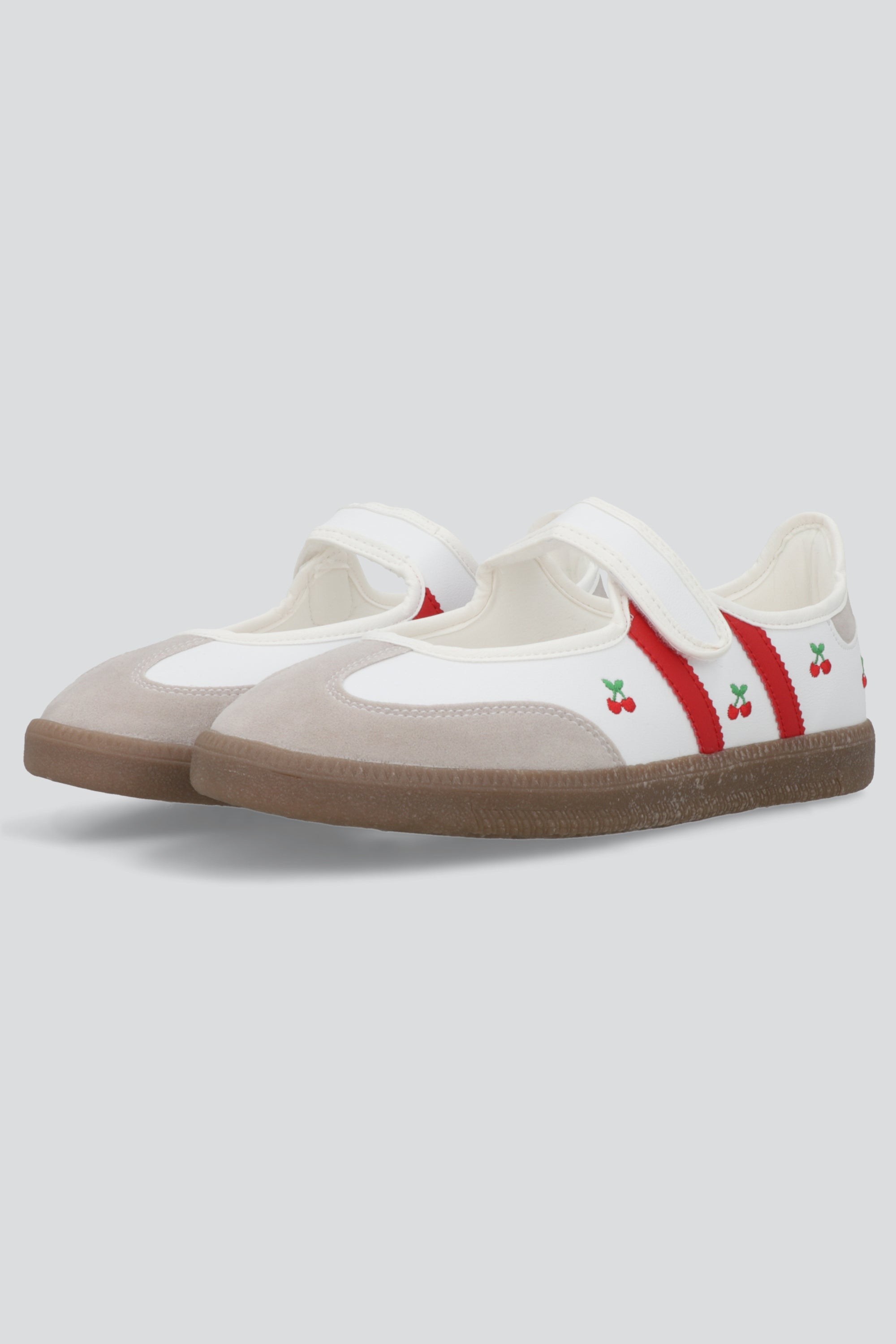 Tenis flat dos lineas cerezas ROJO