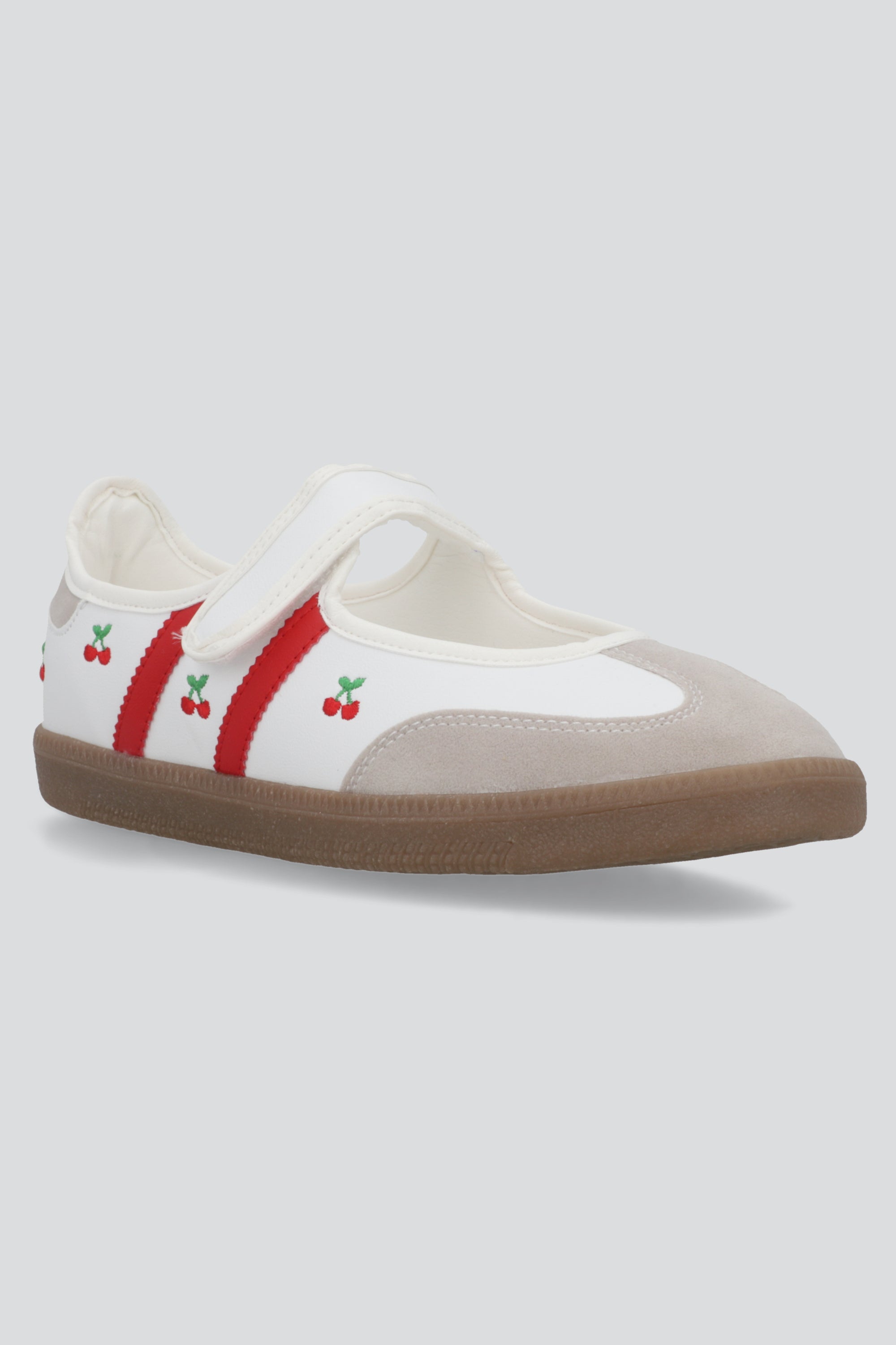 Tenis flat dos lineas cerezas ROJO