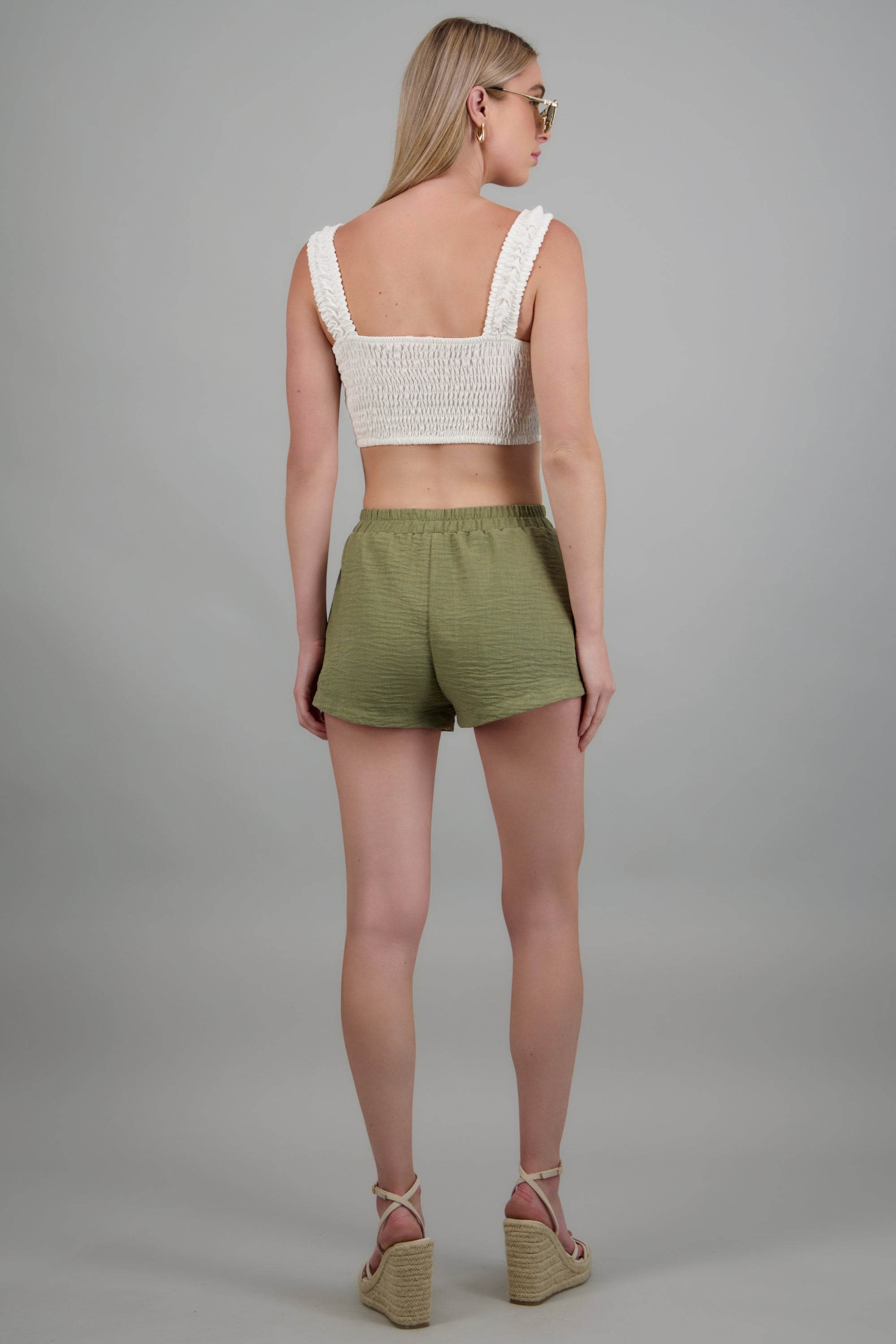 Short mini detalle pretina elastica OLIVO