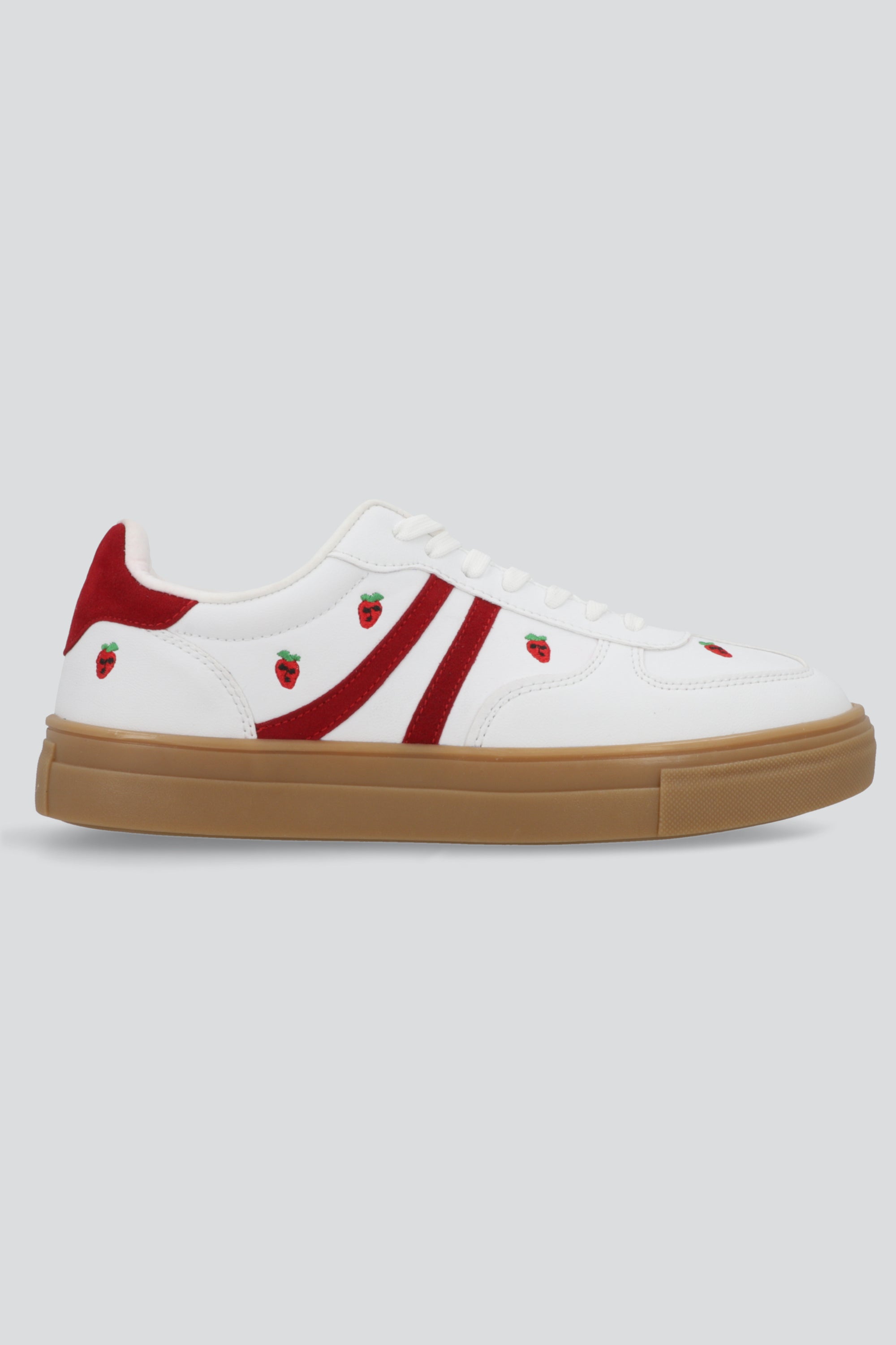 Tenis clasicos alto fresas ROJO