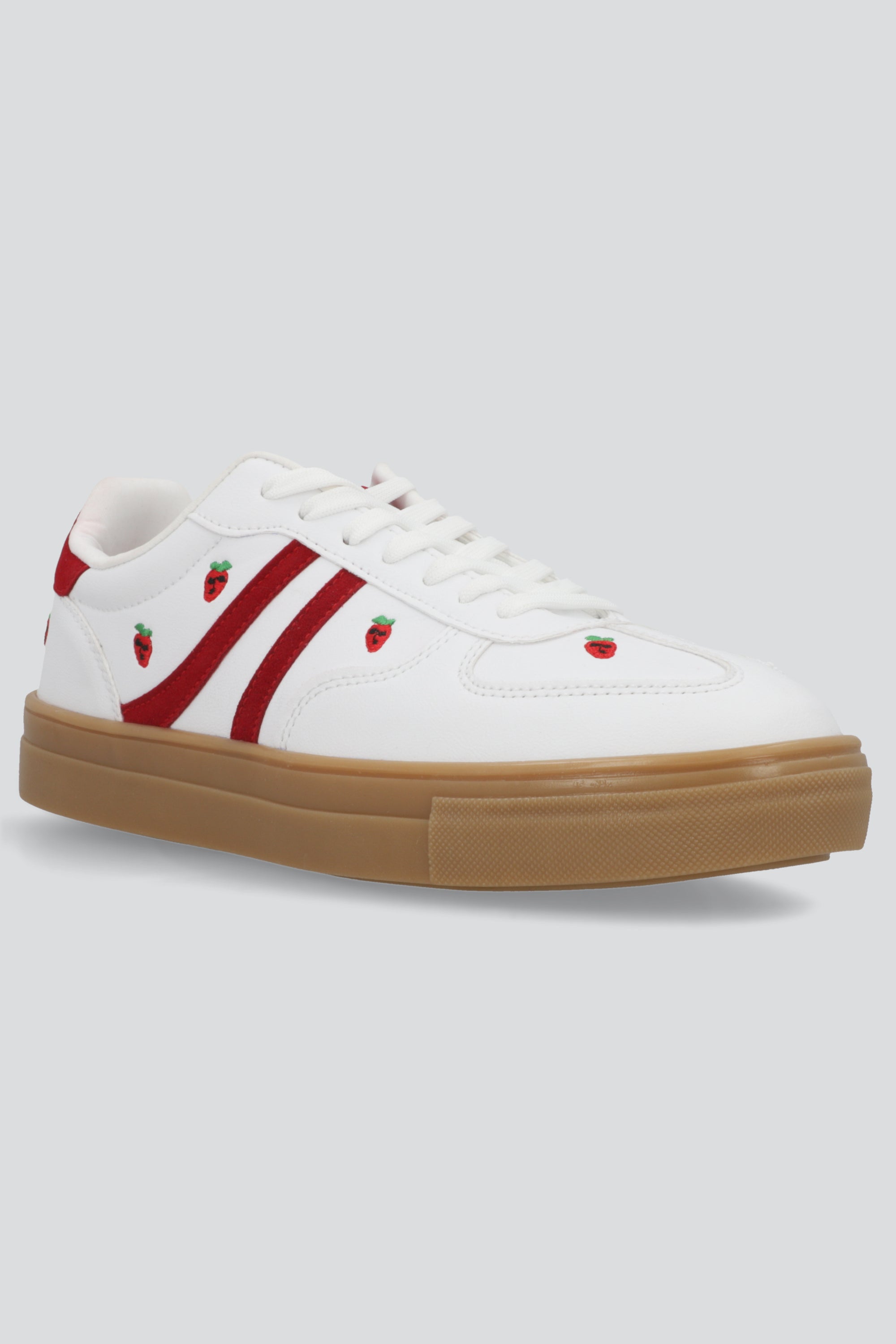 Tenis clasicos alto fresas ROJO