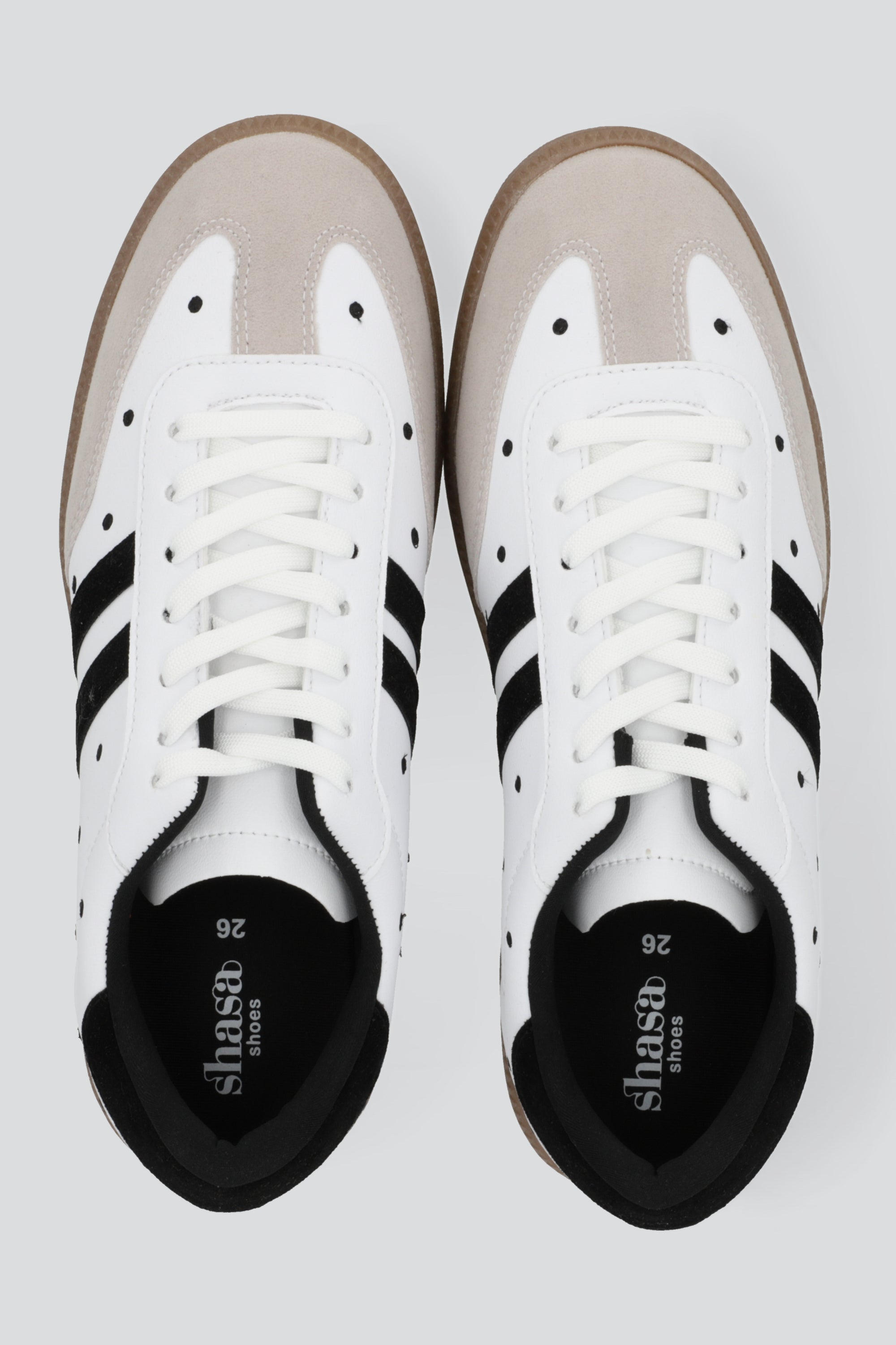 Tenis dos lineas polkas NEGRO