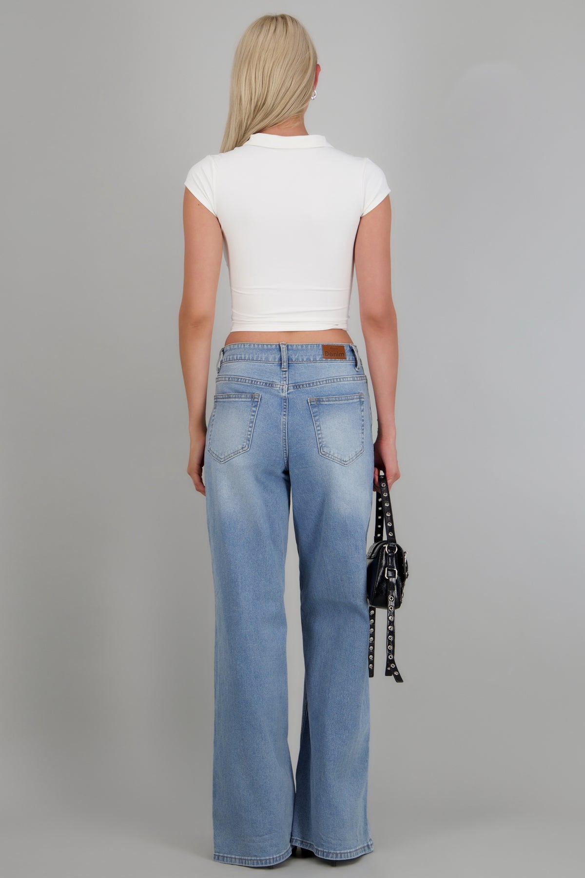 Jeans wide leg grapas LIGHT WASH