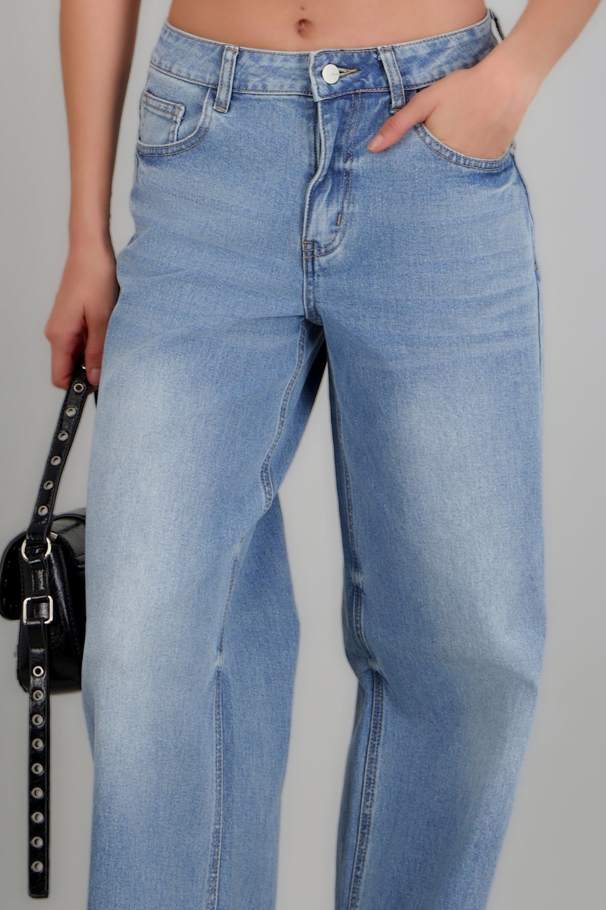 Jeans wide leg grapas LIGHT WASH