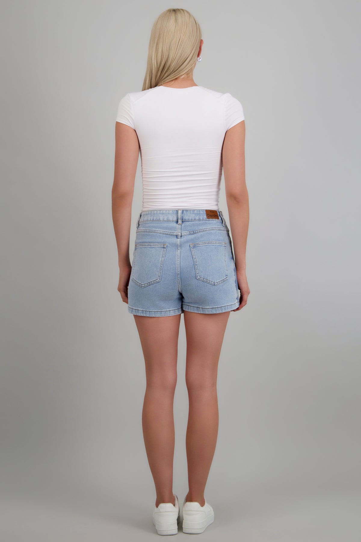 Mini skort cruzado denim LIGHT WASH