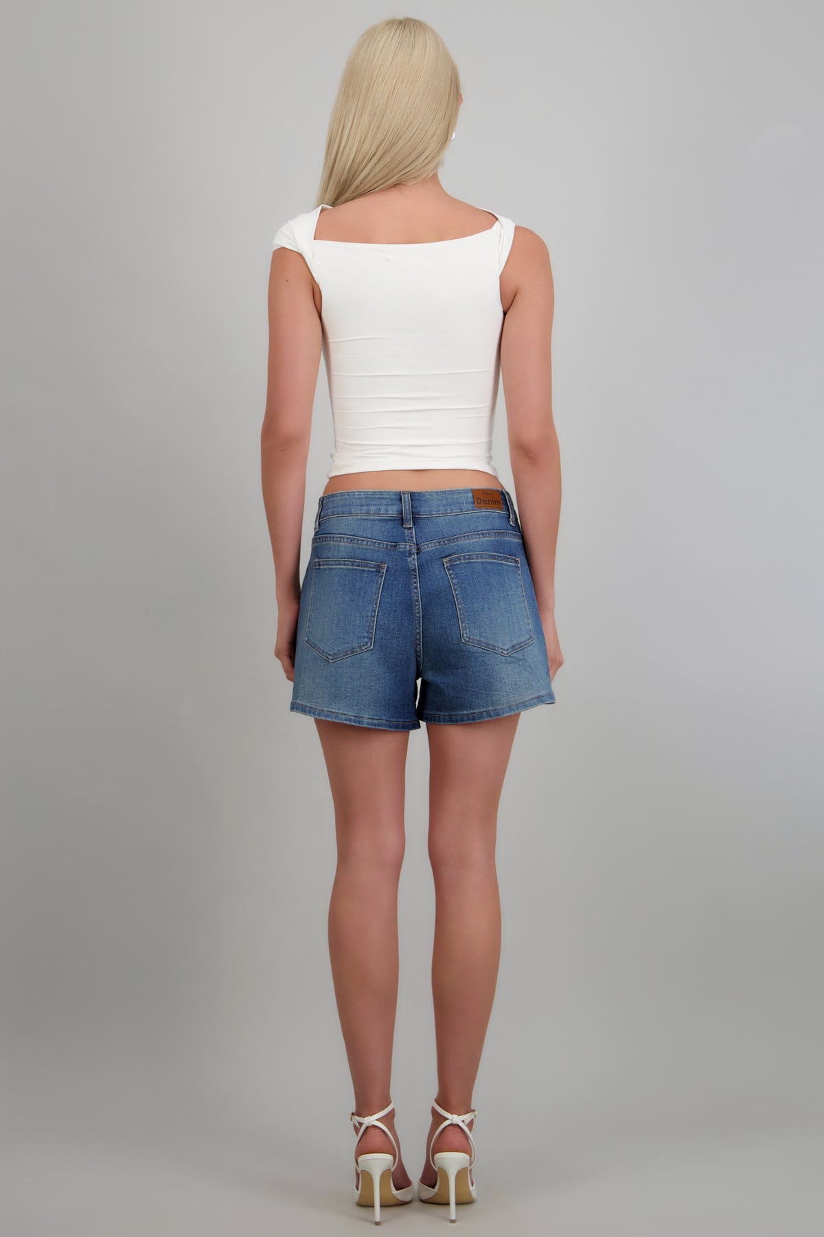 Mini shorts costado brillos MEDIUM WASH